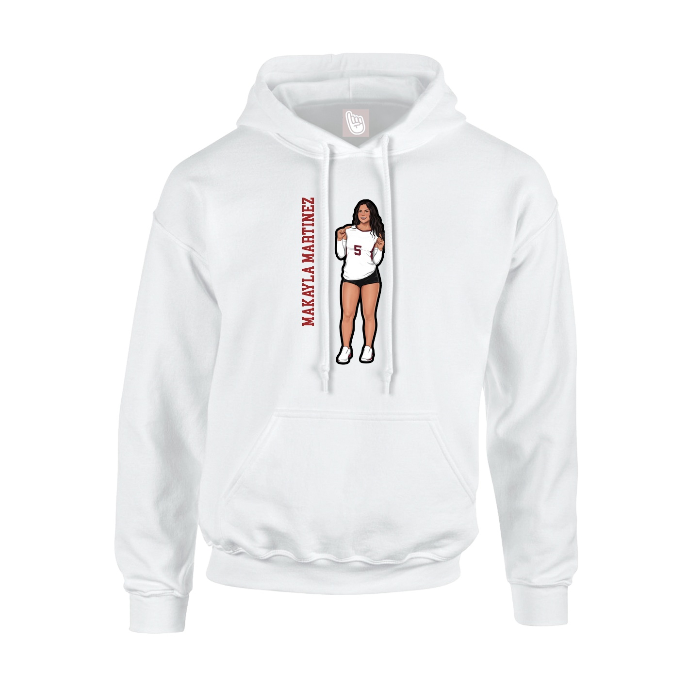 Youth Hoodie — Name Vertical in White