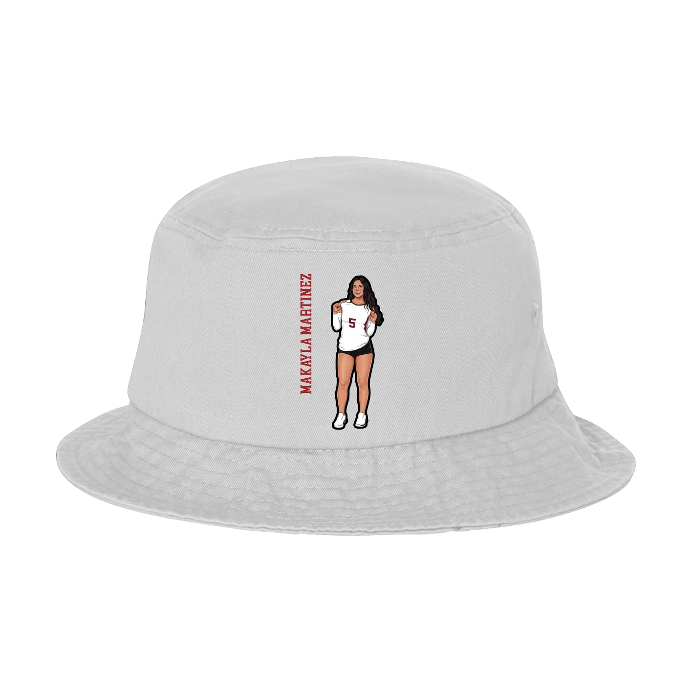 Bucket Cap — Name Vertical in White