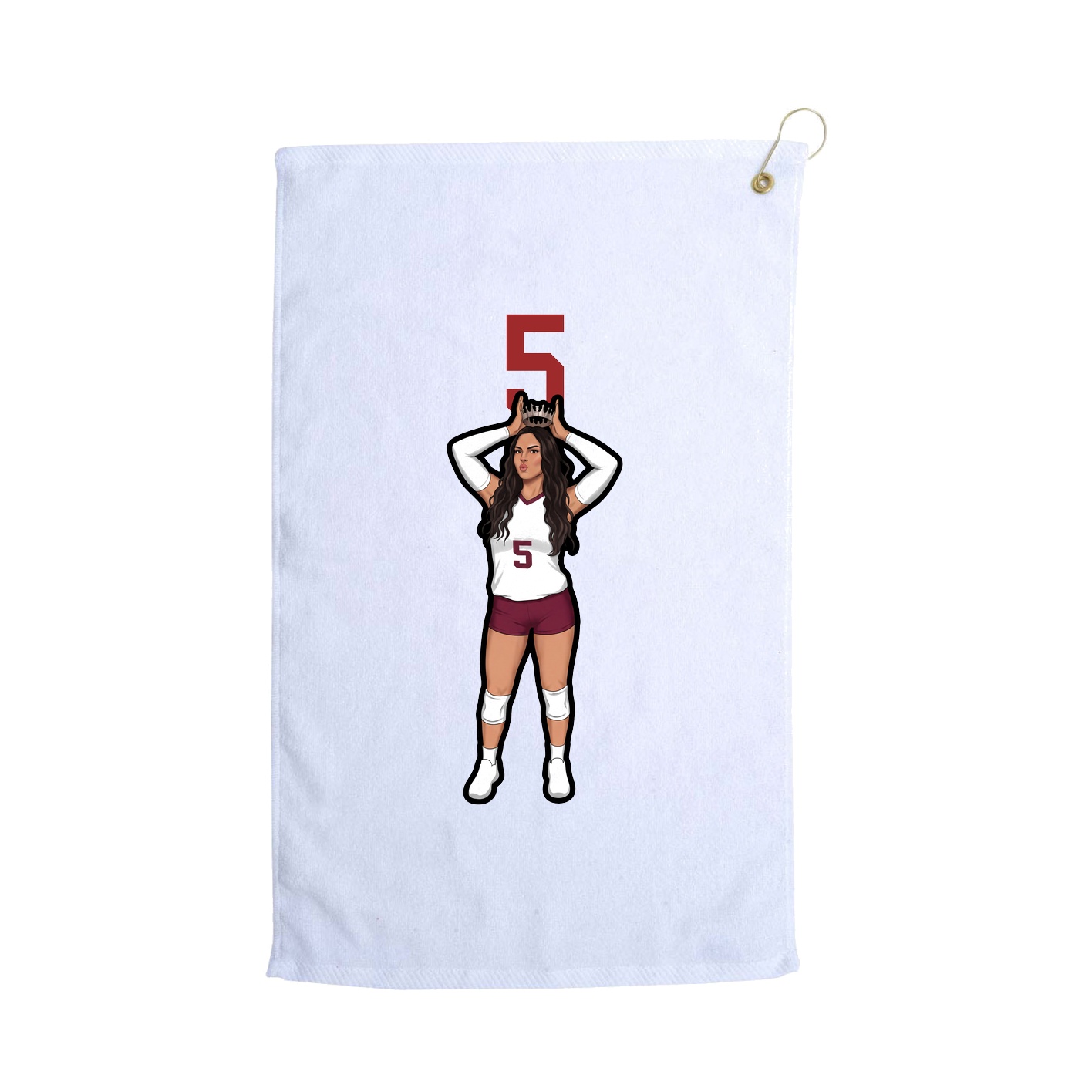 Golf Towel — Number Top in White