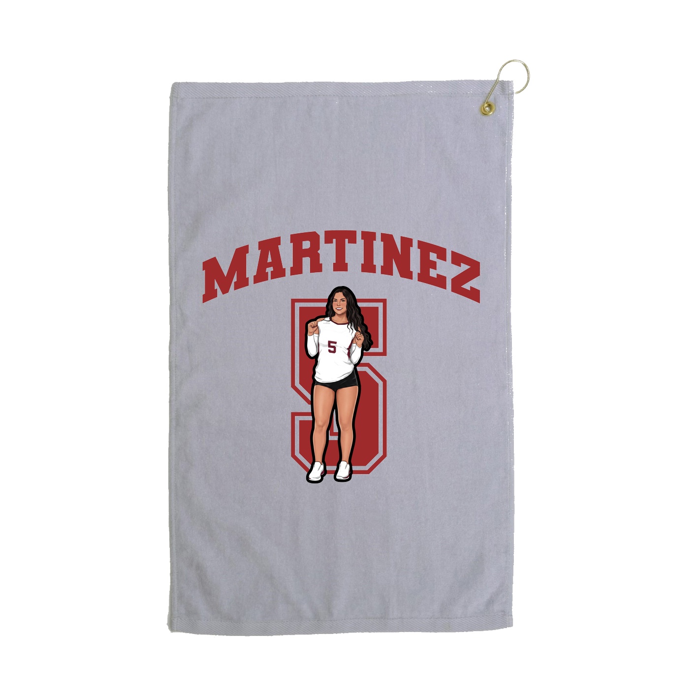 Golf Towel — Number in Grey