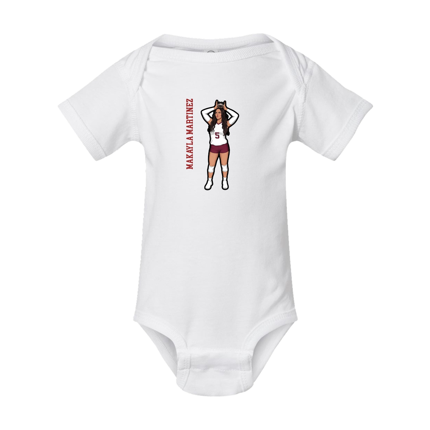 Baby Onesie — Name Vertical in White