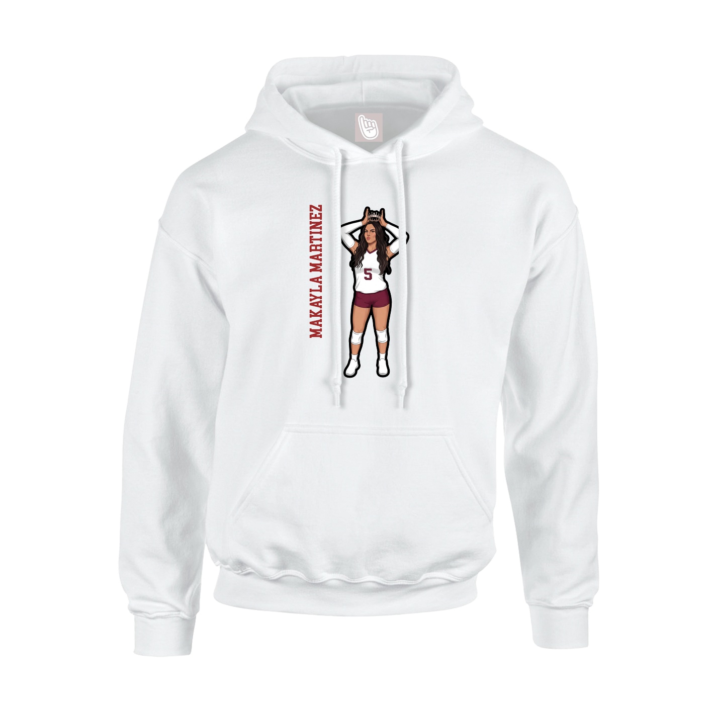 Youth Hoodie — Name Vertical in White