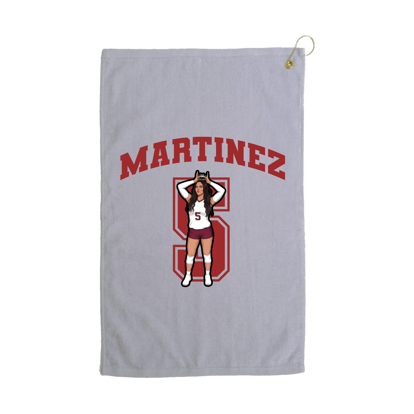 Golf Towel — Number in Grey