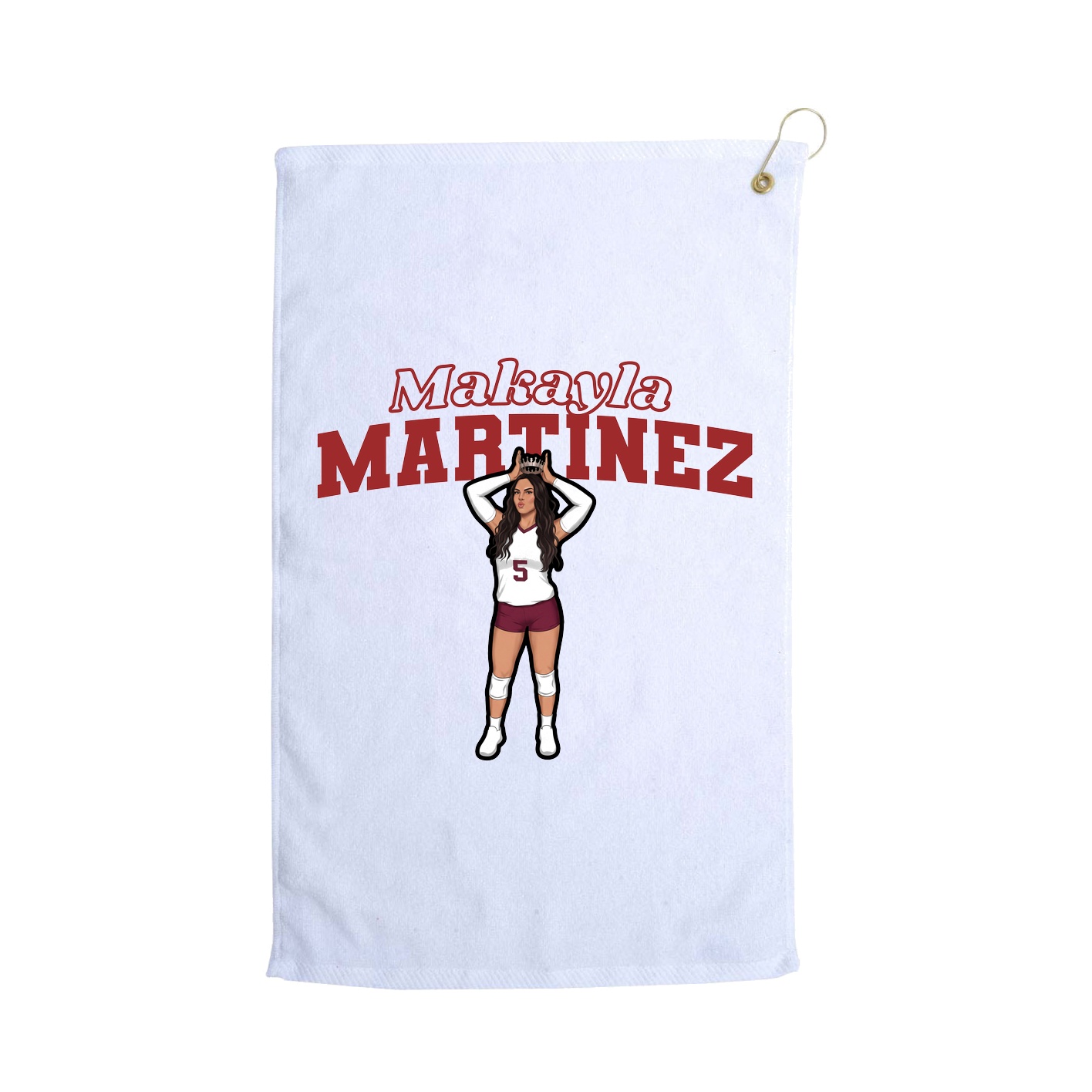 Golf Towel — Name Arch in White