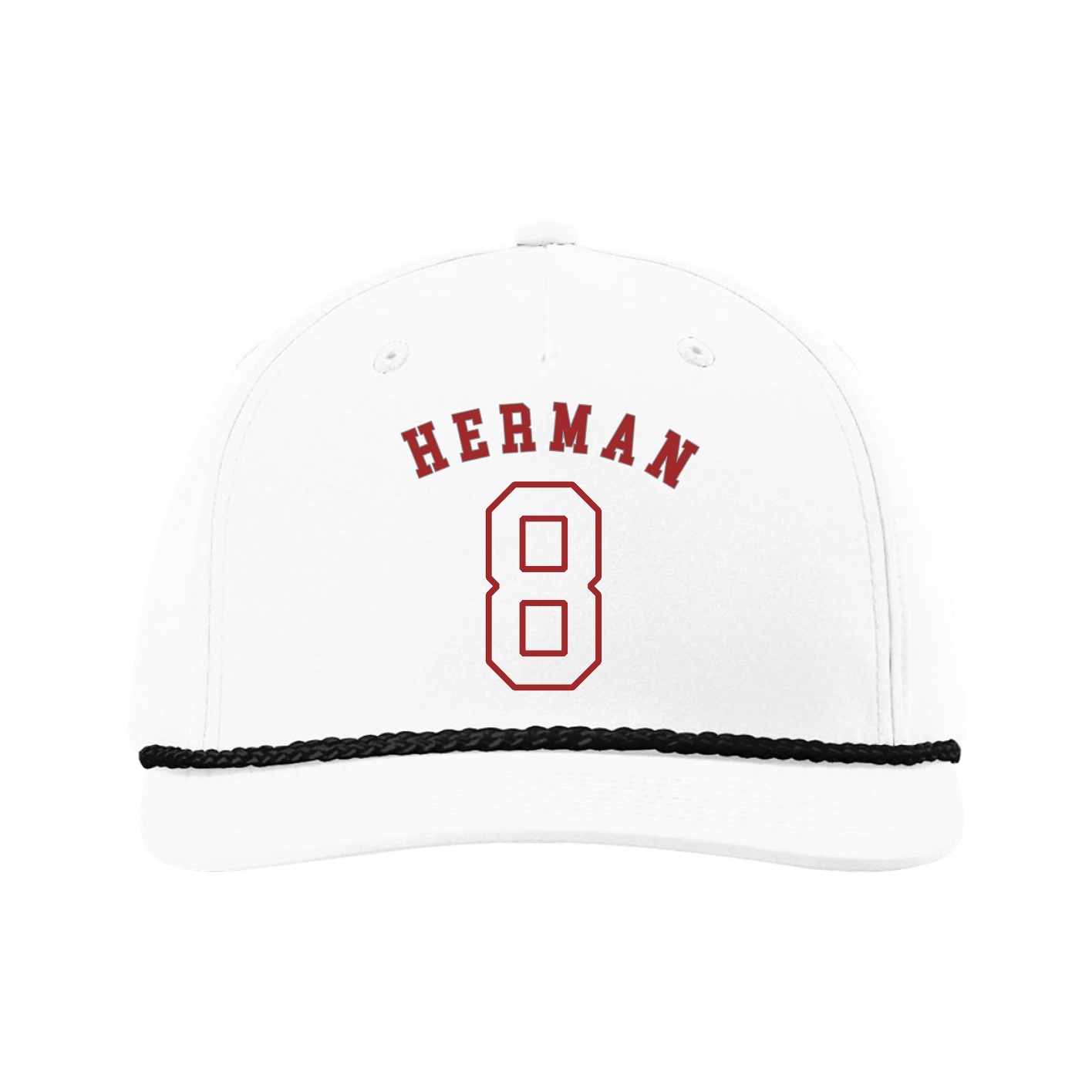 Five-Panel Classic Rope Cap — Shirsey Arch in White