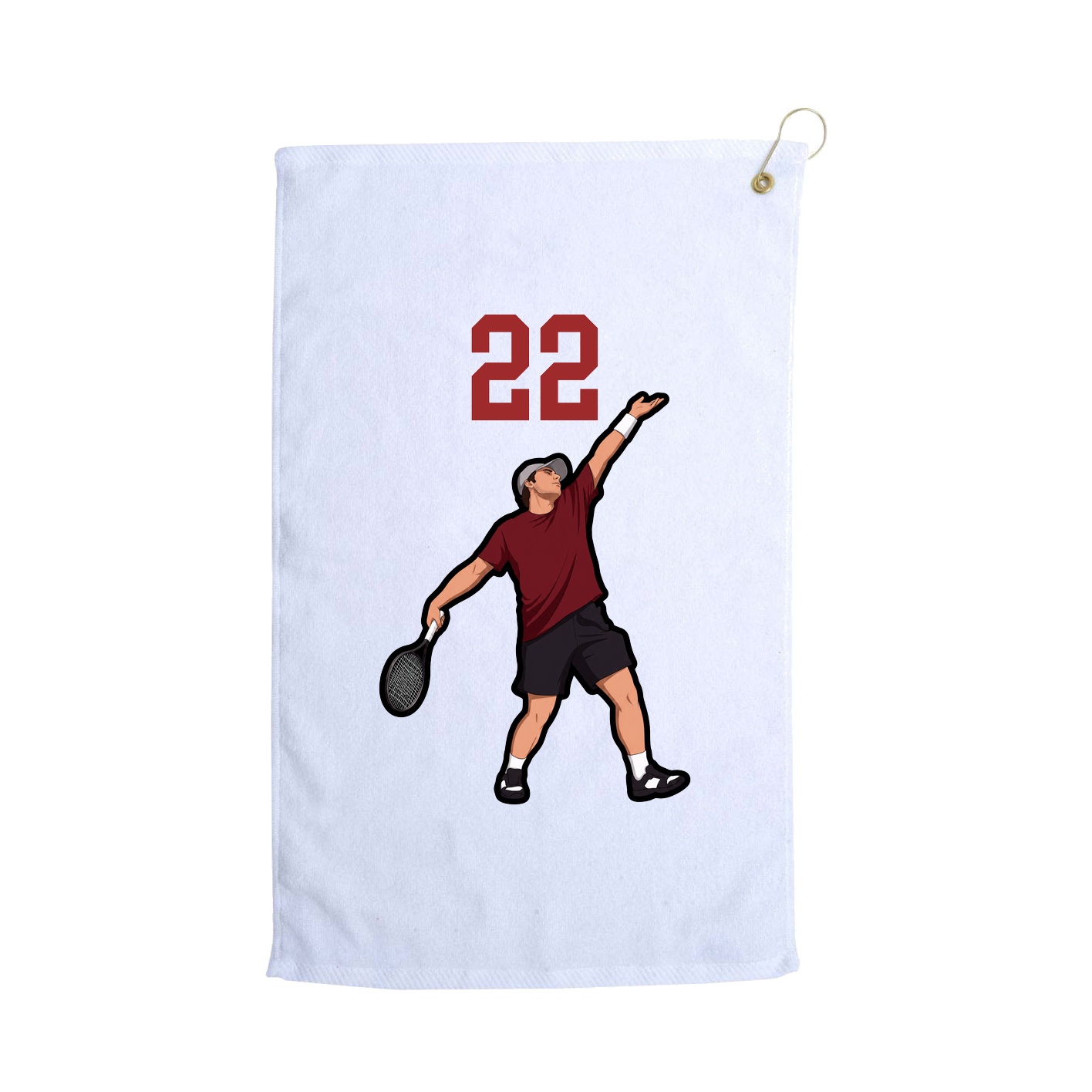 Golf Towel — Number Top in White
