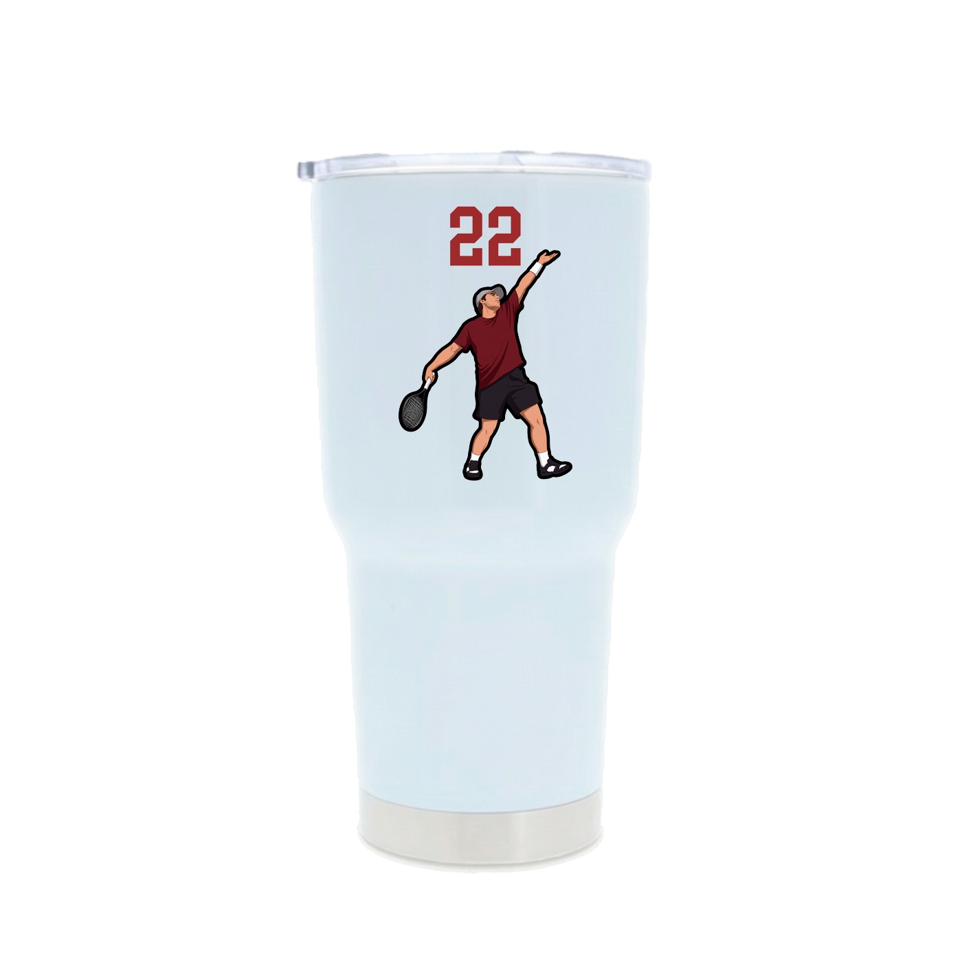 30oz Stainless Steel Tumbler — Number Top in White