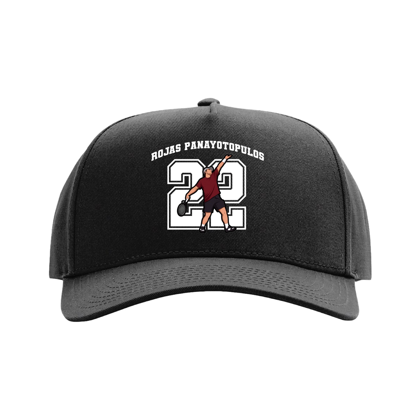 Full Fabric Five-Panel Champ Cap — Number in Black