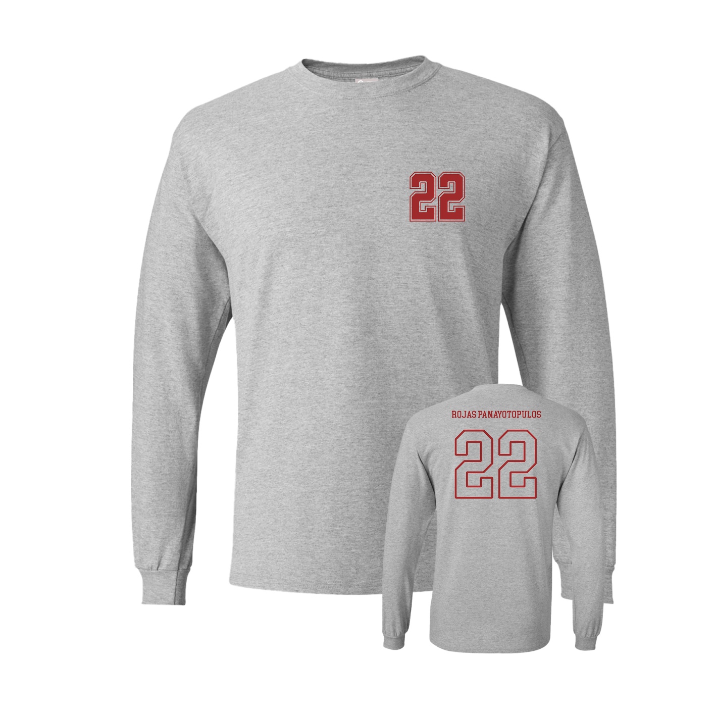 Long Sleeve Tee — Chest Back in Grey