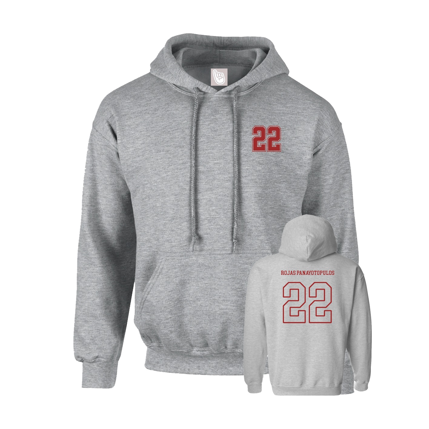 Hoodie — Chest Back in Grey