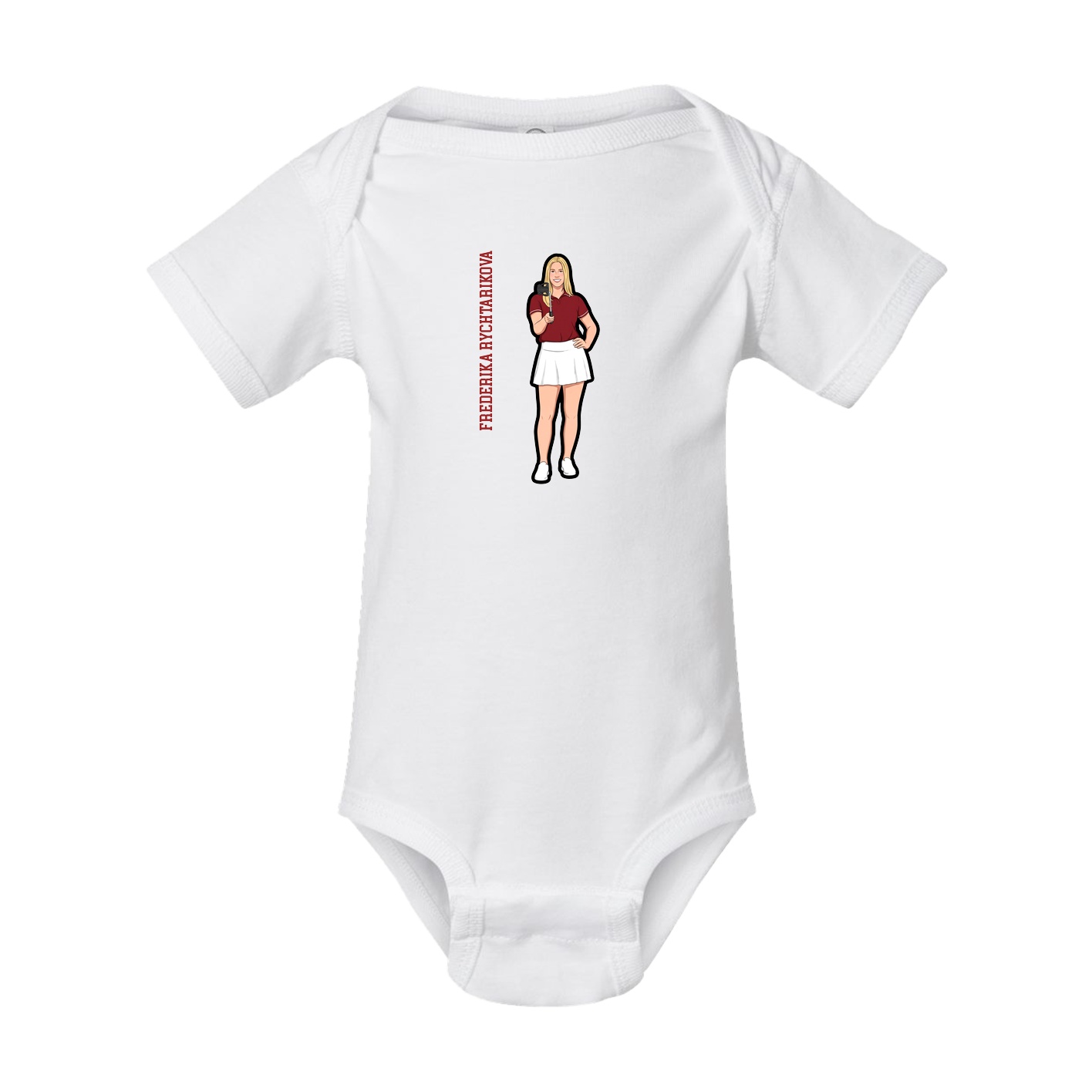 Baby Onesie — Name Vertical in White