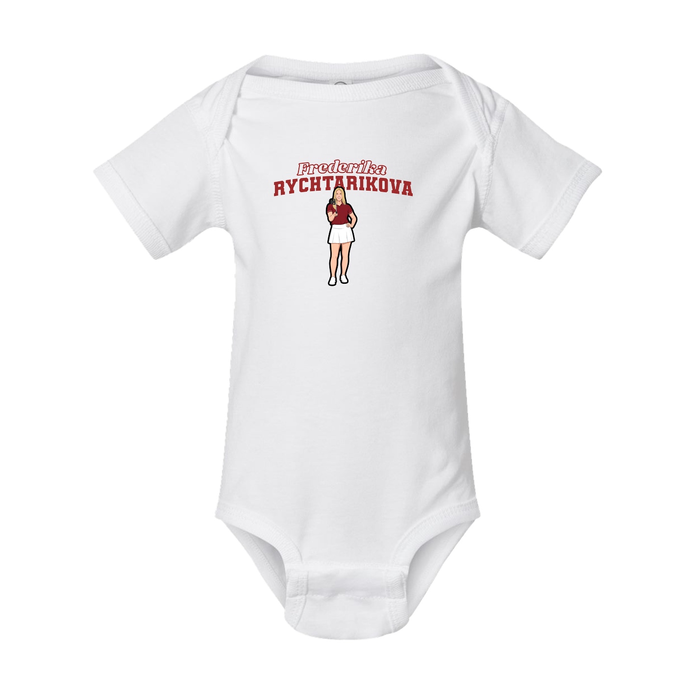 Baby Onesie — Name Arch in White