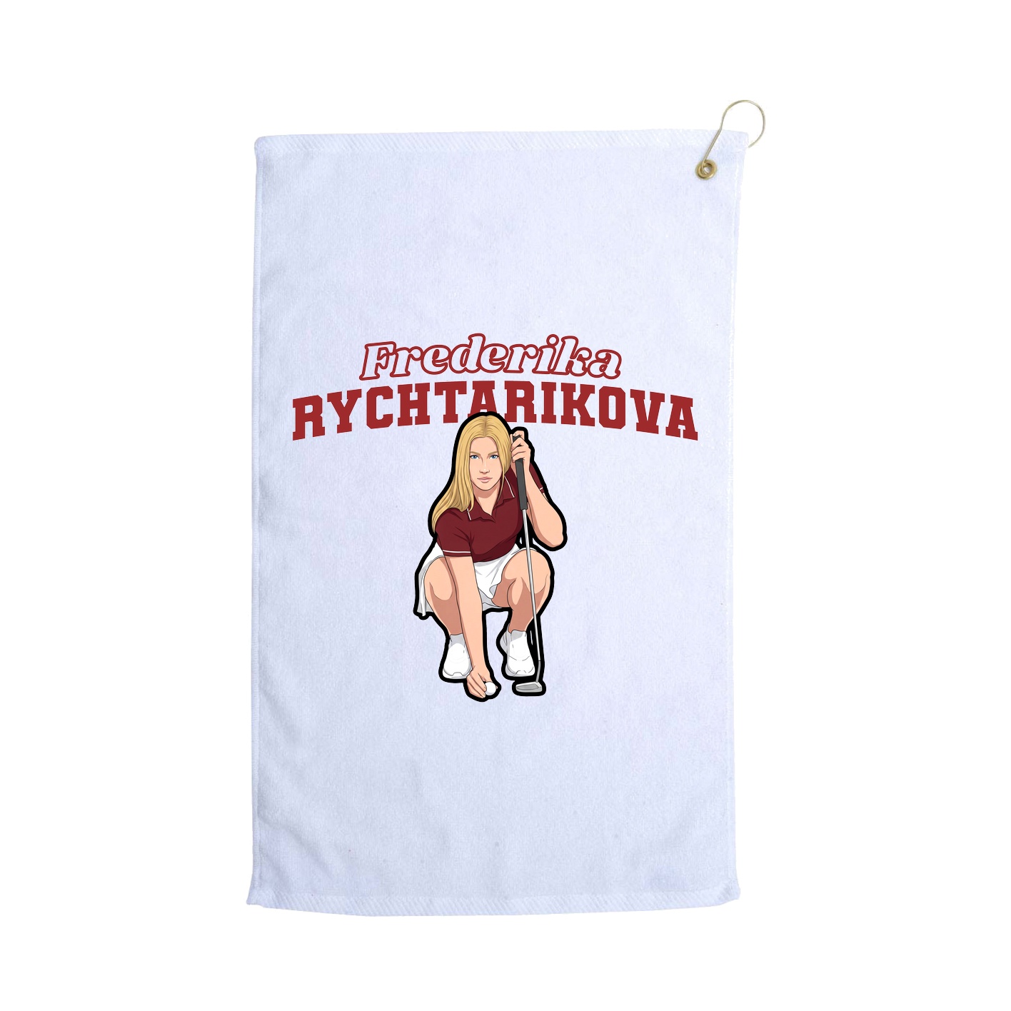 Golf Towel — Name Arch in White
