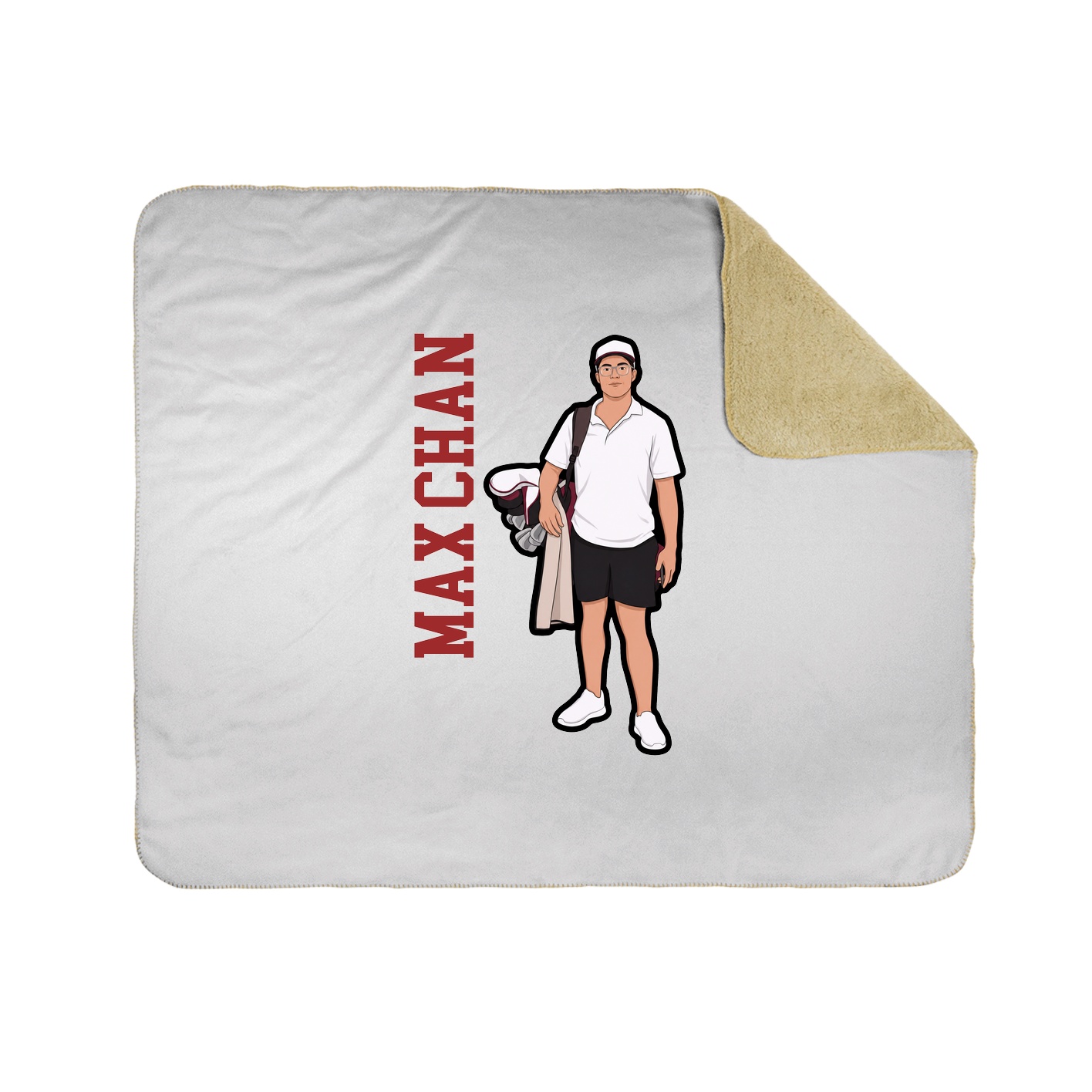 Throw Blanket — Name Vertical in White