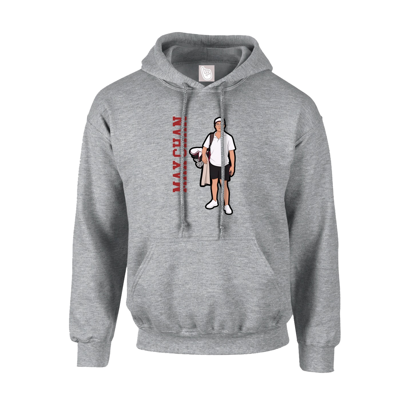 Hoodie — Name Vertical in Grey