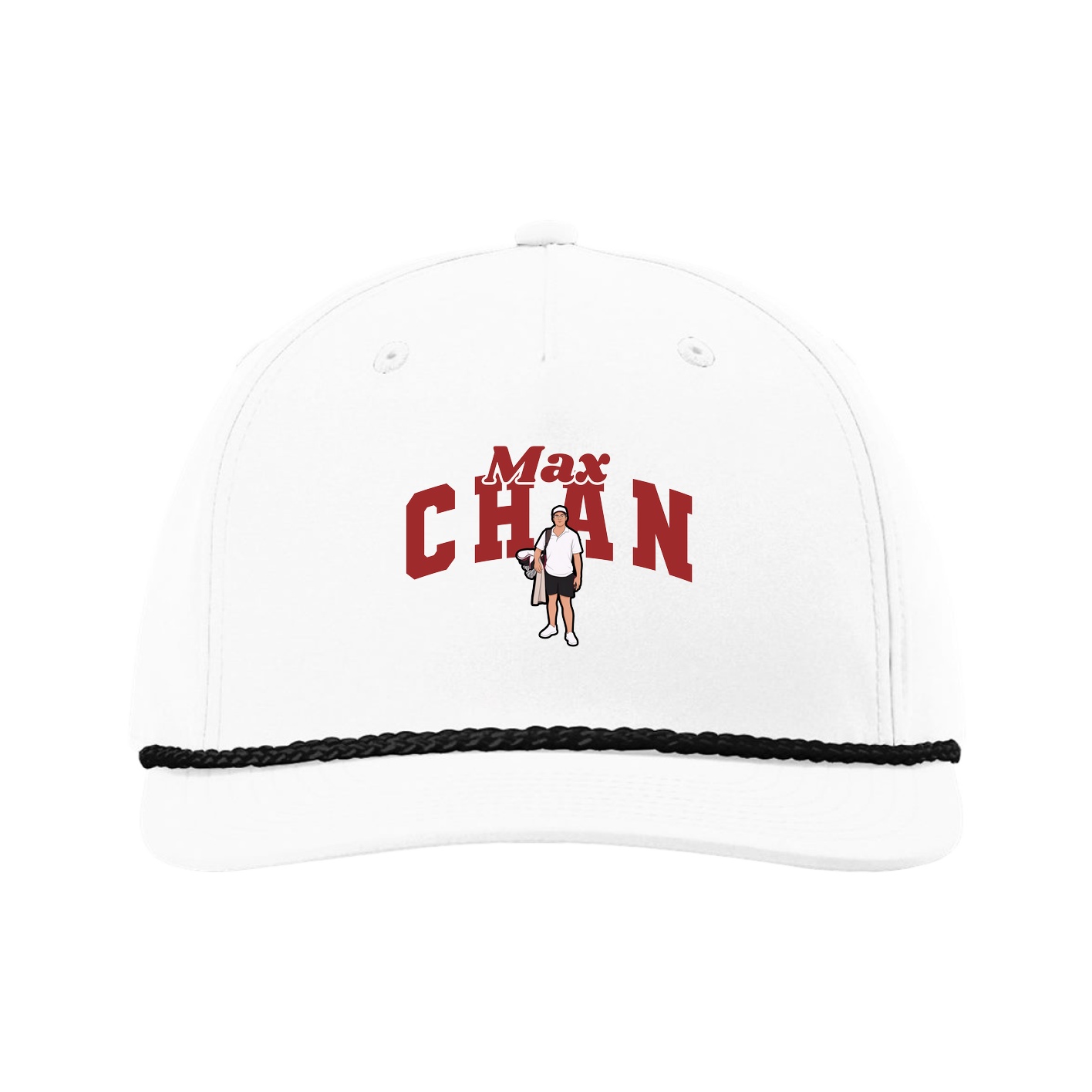 Five-Panel Classic Rope Cap — Signature Arch in White