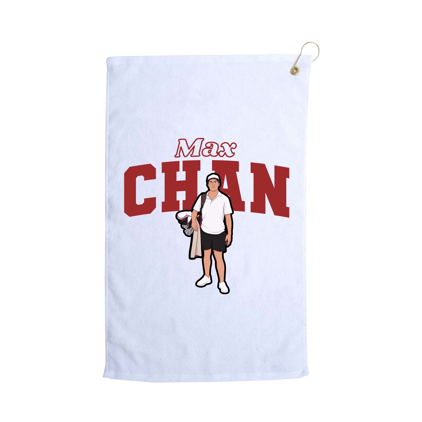 Golf Towel — Name Arch in White