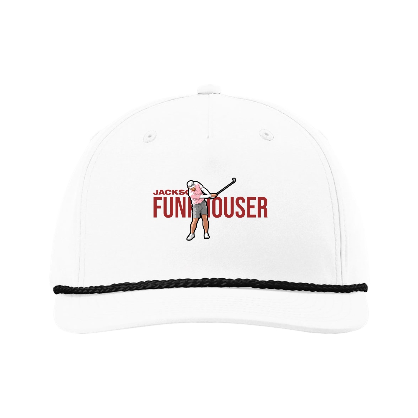 Five-Panel Classic Rope Cap — Player Name in White