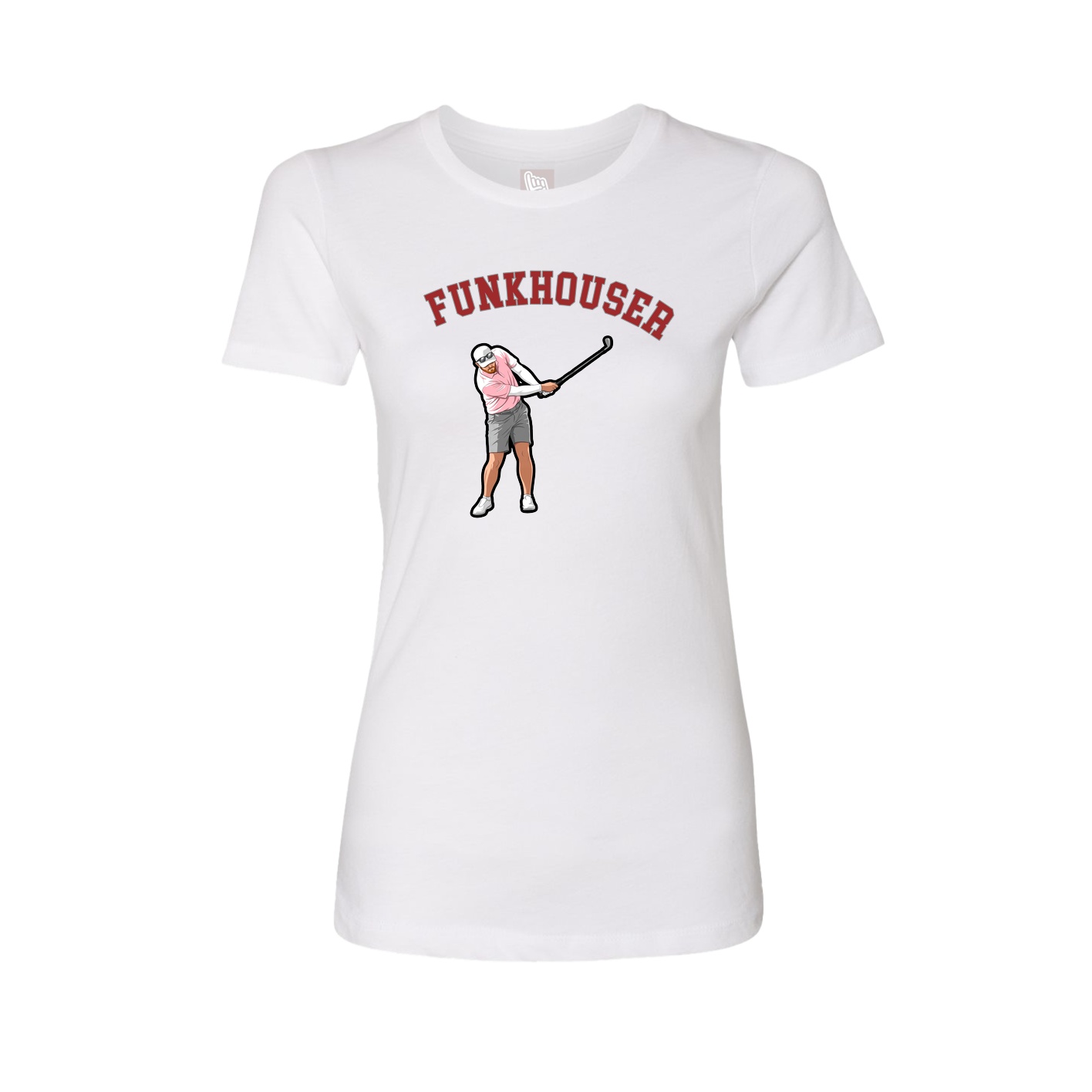 Fitted Women's Tee — Shirsey Arch in White