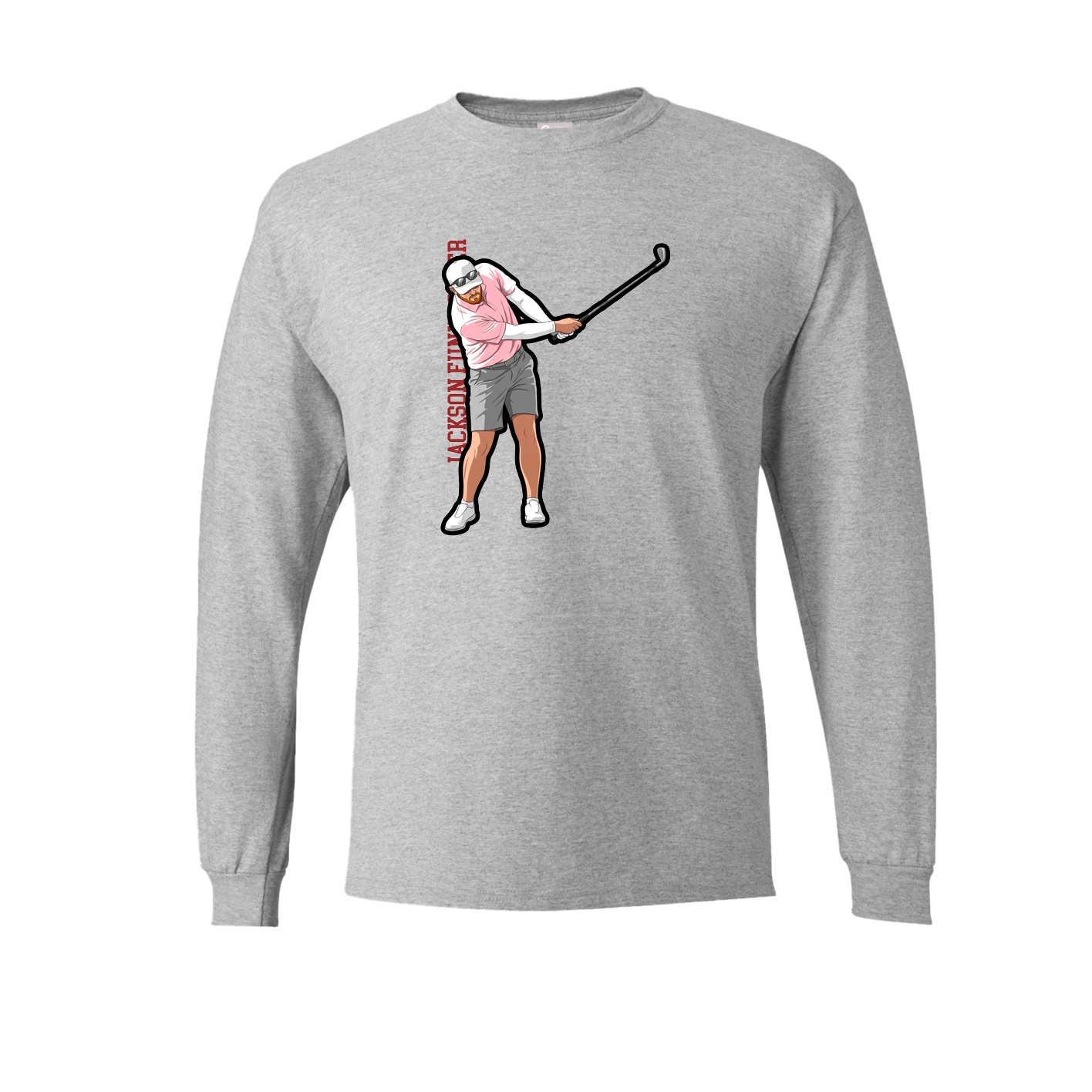 Long Sleeve Tee — Name Vertical in Grey