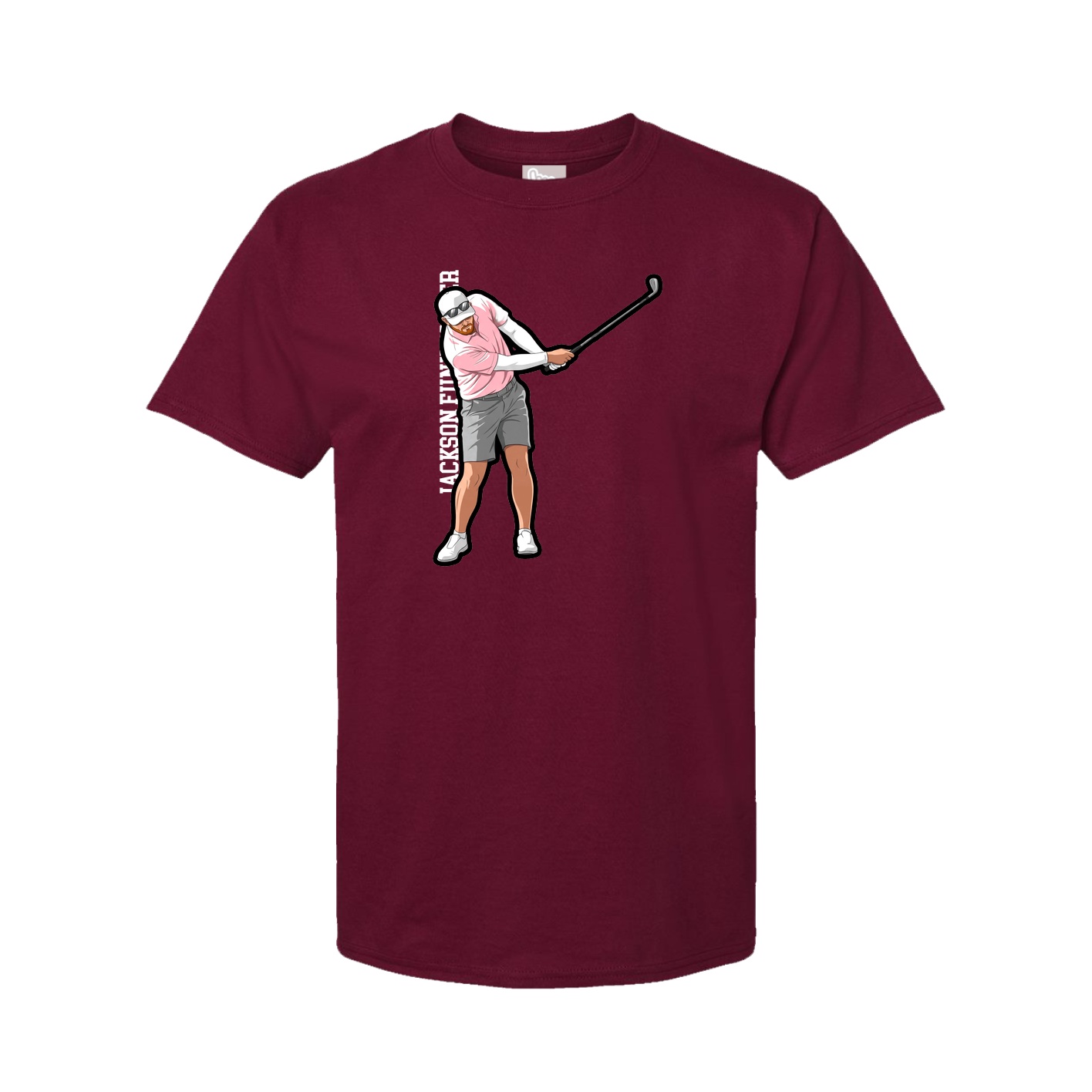 Youth Tee — Name Vertical in Cardinal