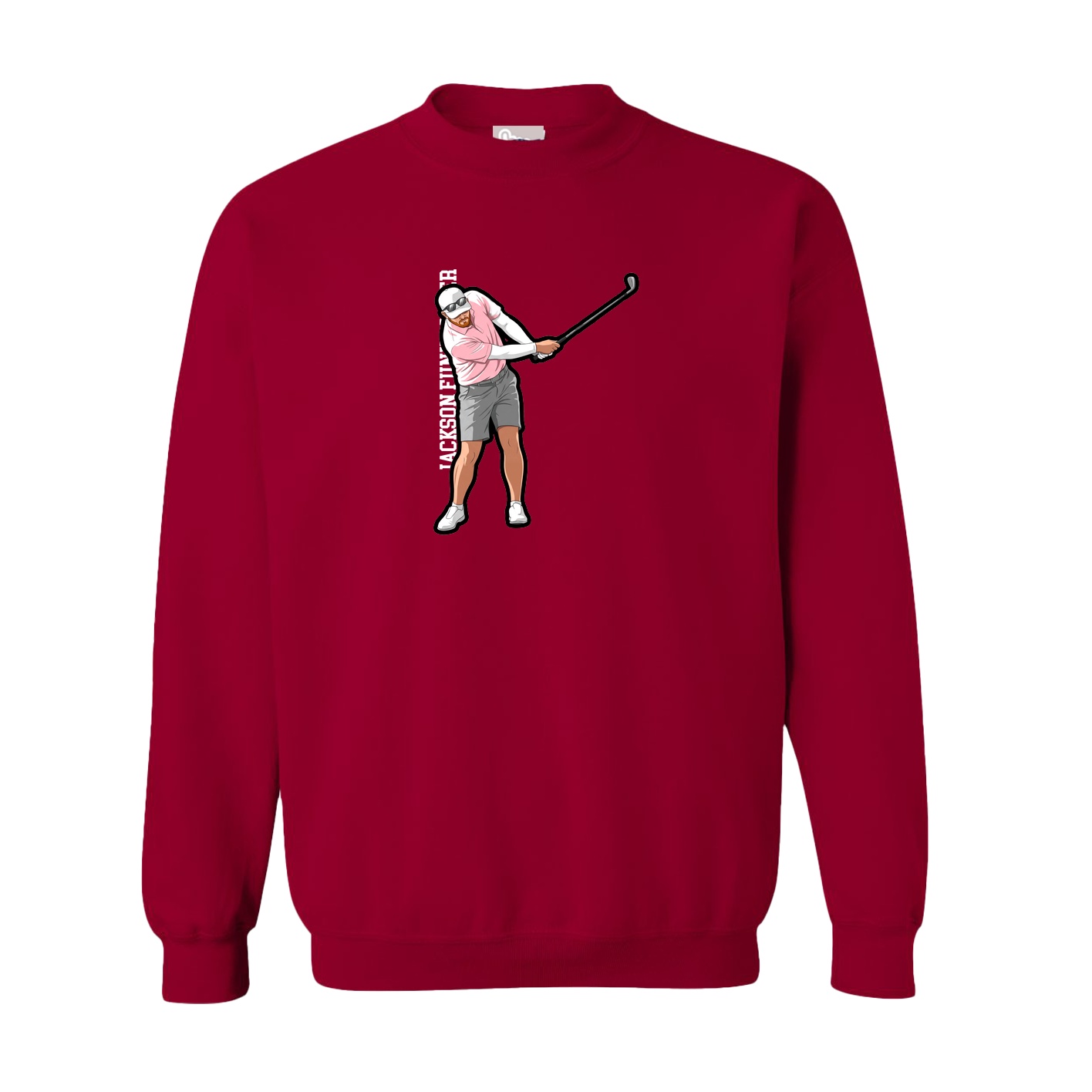 Fleece Crew — Name Vertical in Cardinal