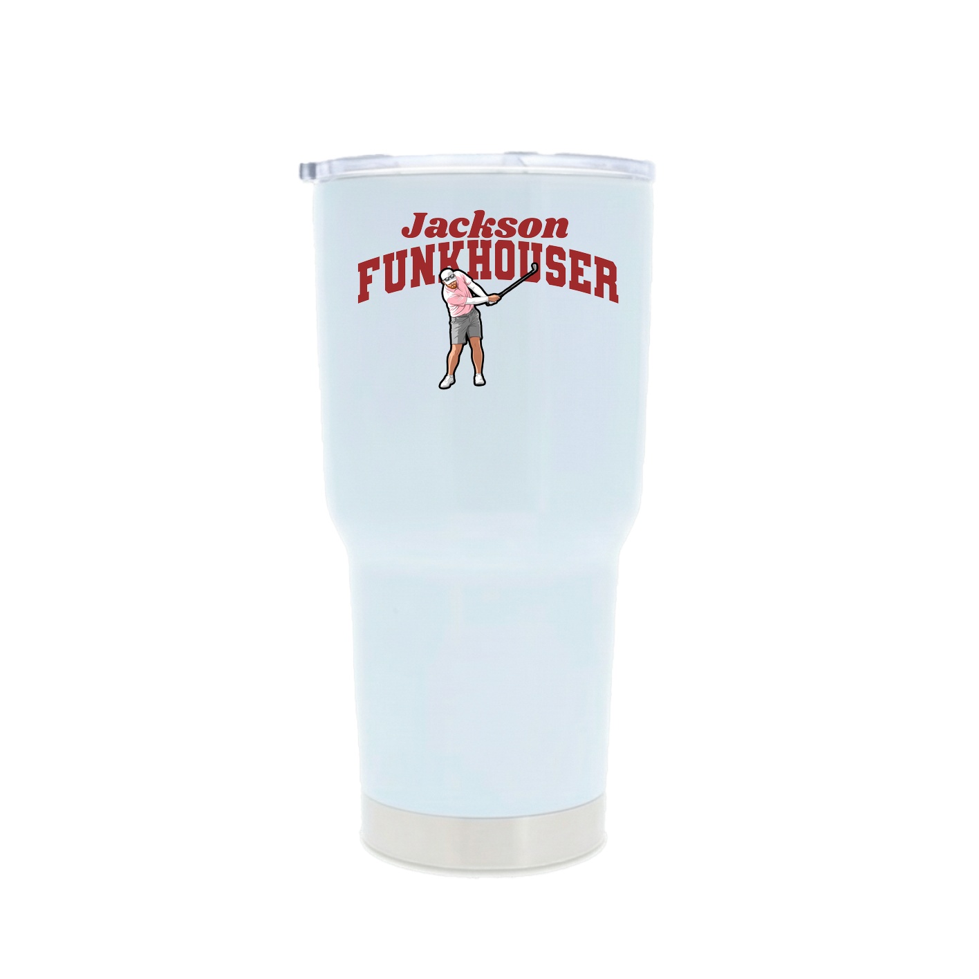 30oz Stainless Steel Tumbler — Signature Arch in White