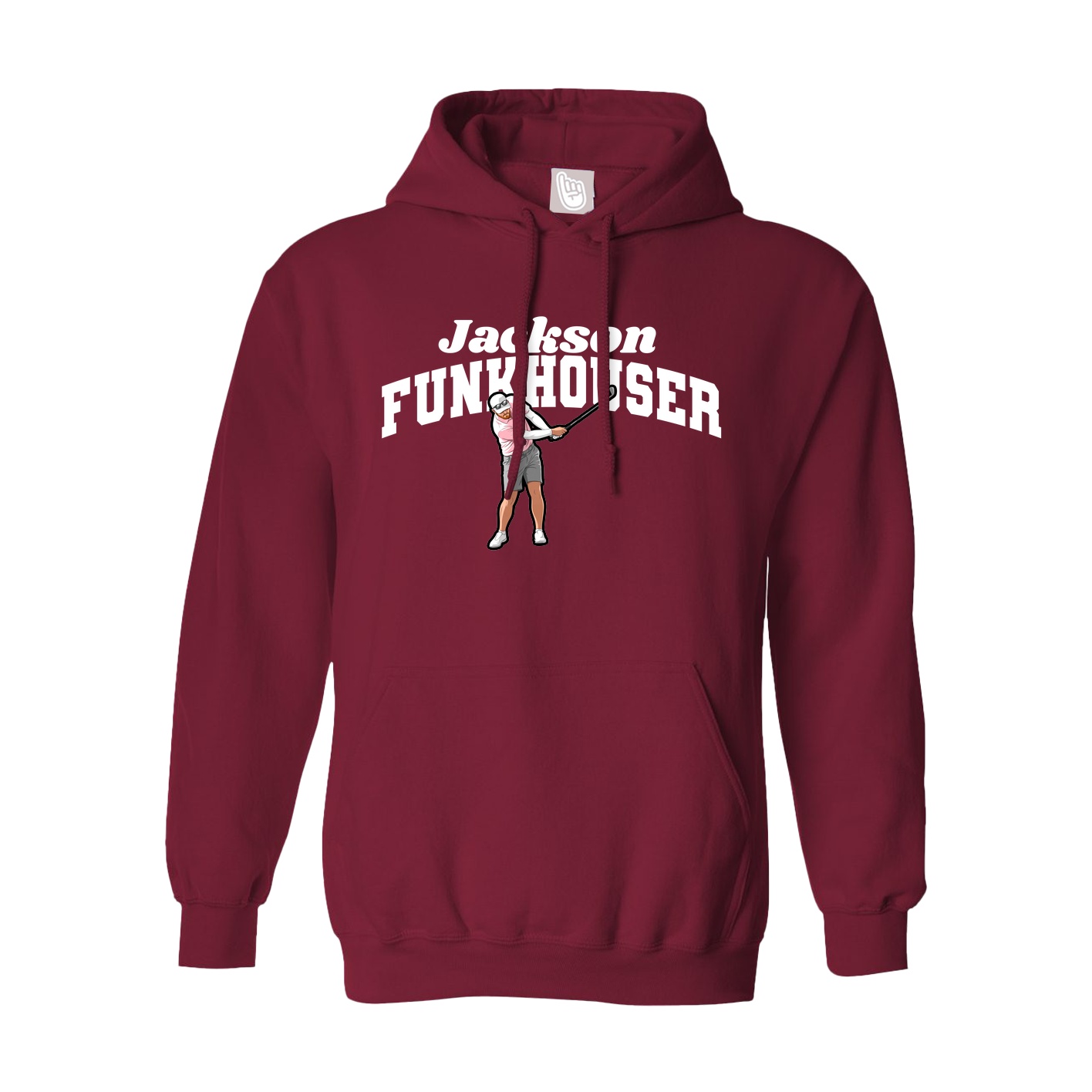 Hoodie — Signature Arch in Cardinal