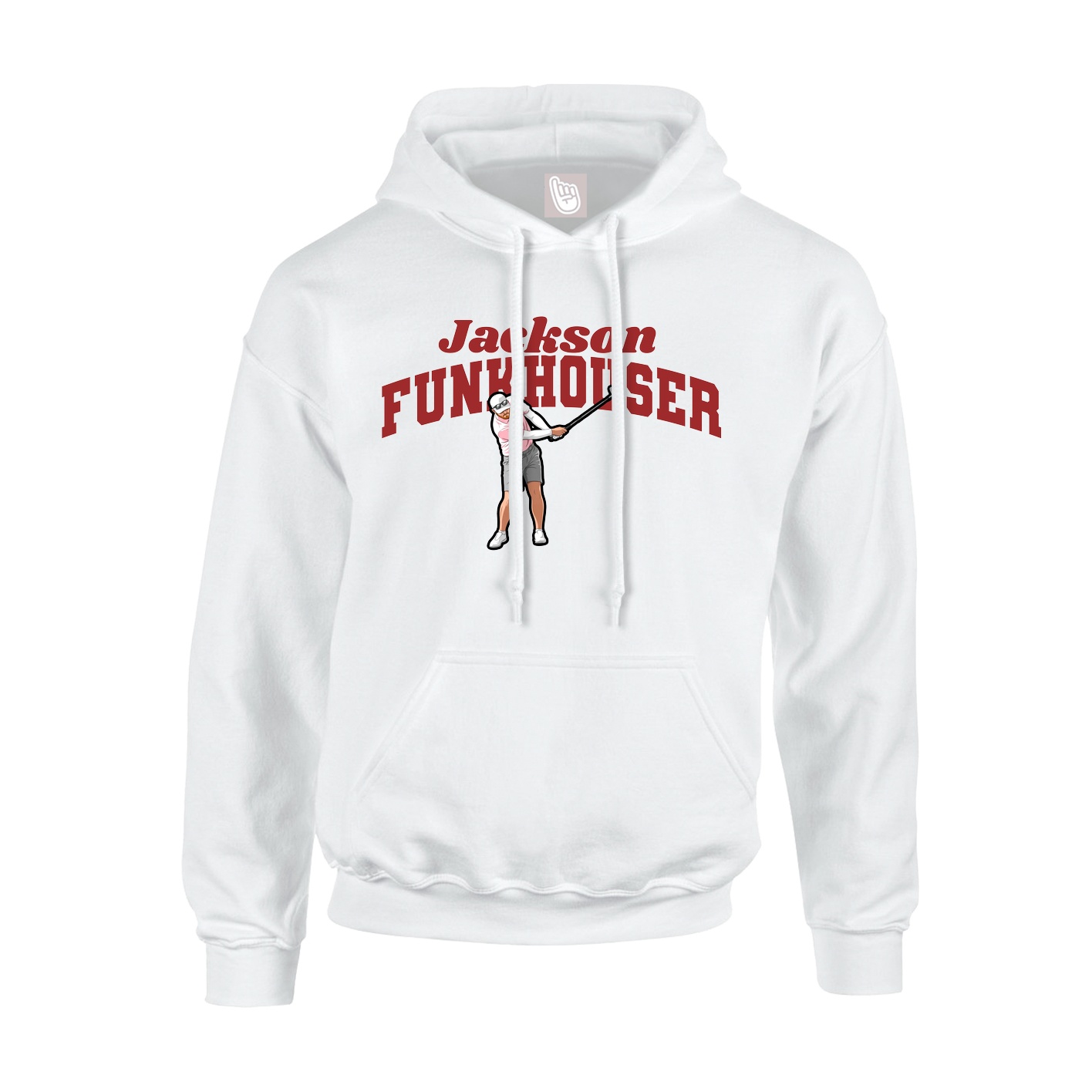 Youth Hoodie — Signature Arch in White