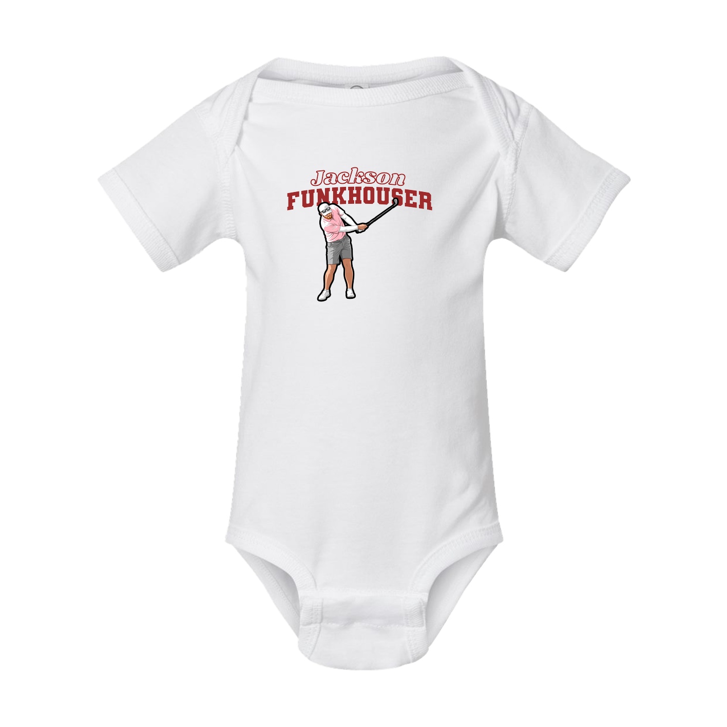 Baby Onesie — Name Arch in White