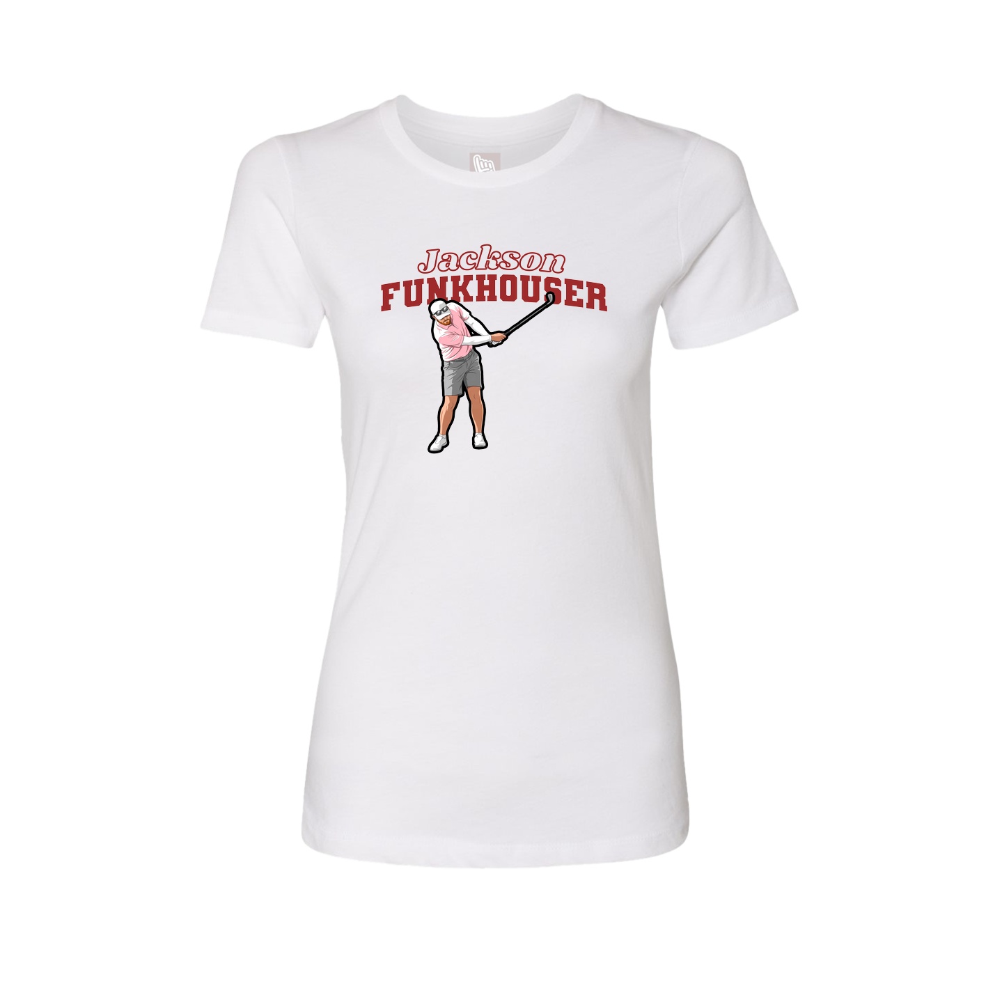 Fitted Women's Tee — Name Arch in White