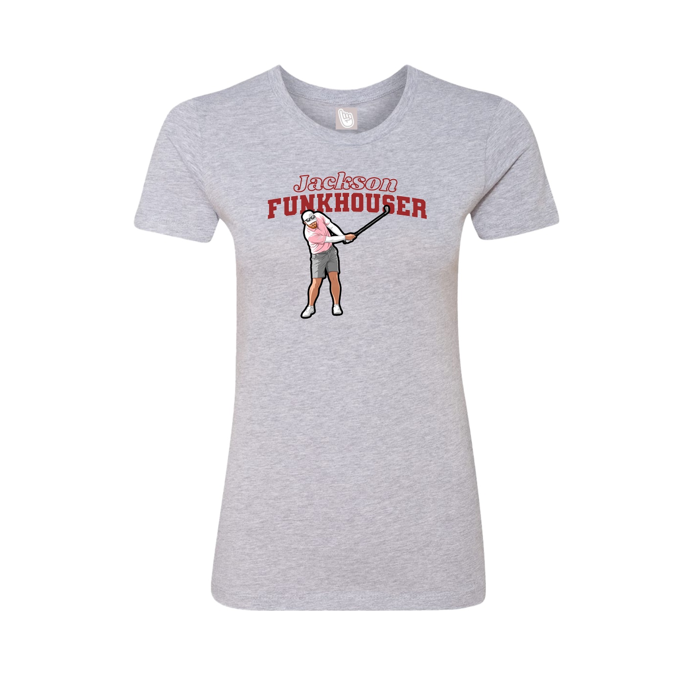 Fitted Women's Tee — Name Arch in Grey