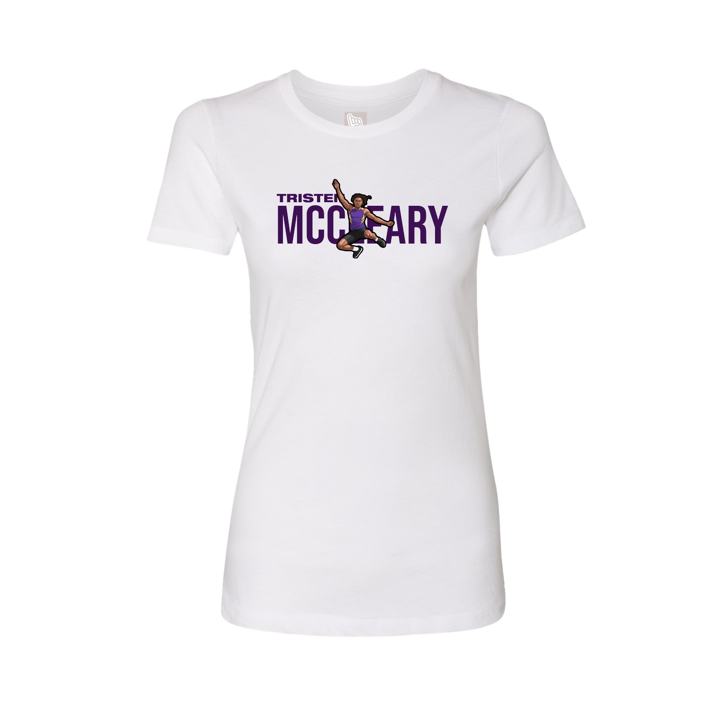 Fitted Women's Tee — Player Name in White