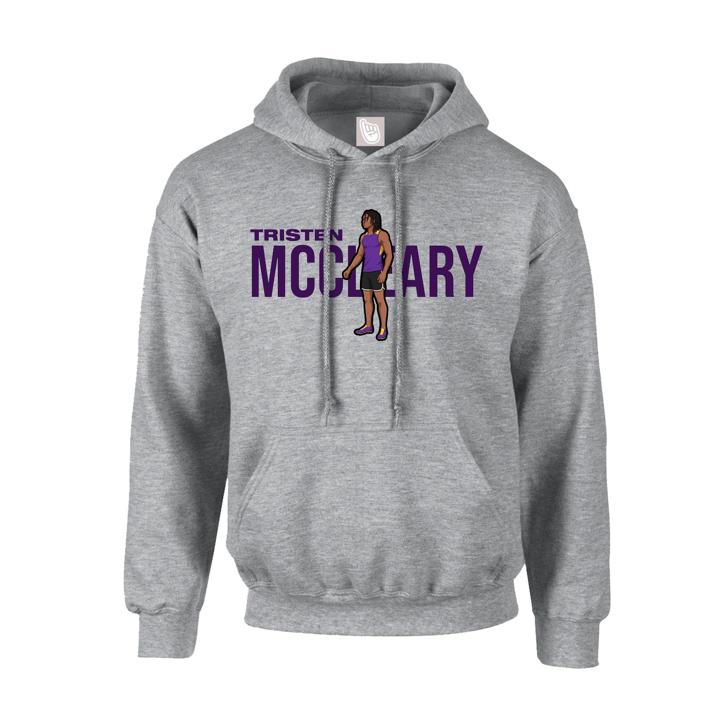 Youth Hoodie — Player Name in Grey