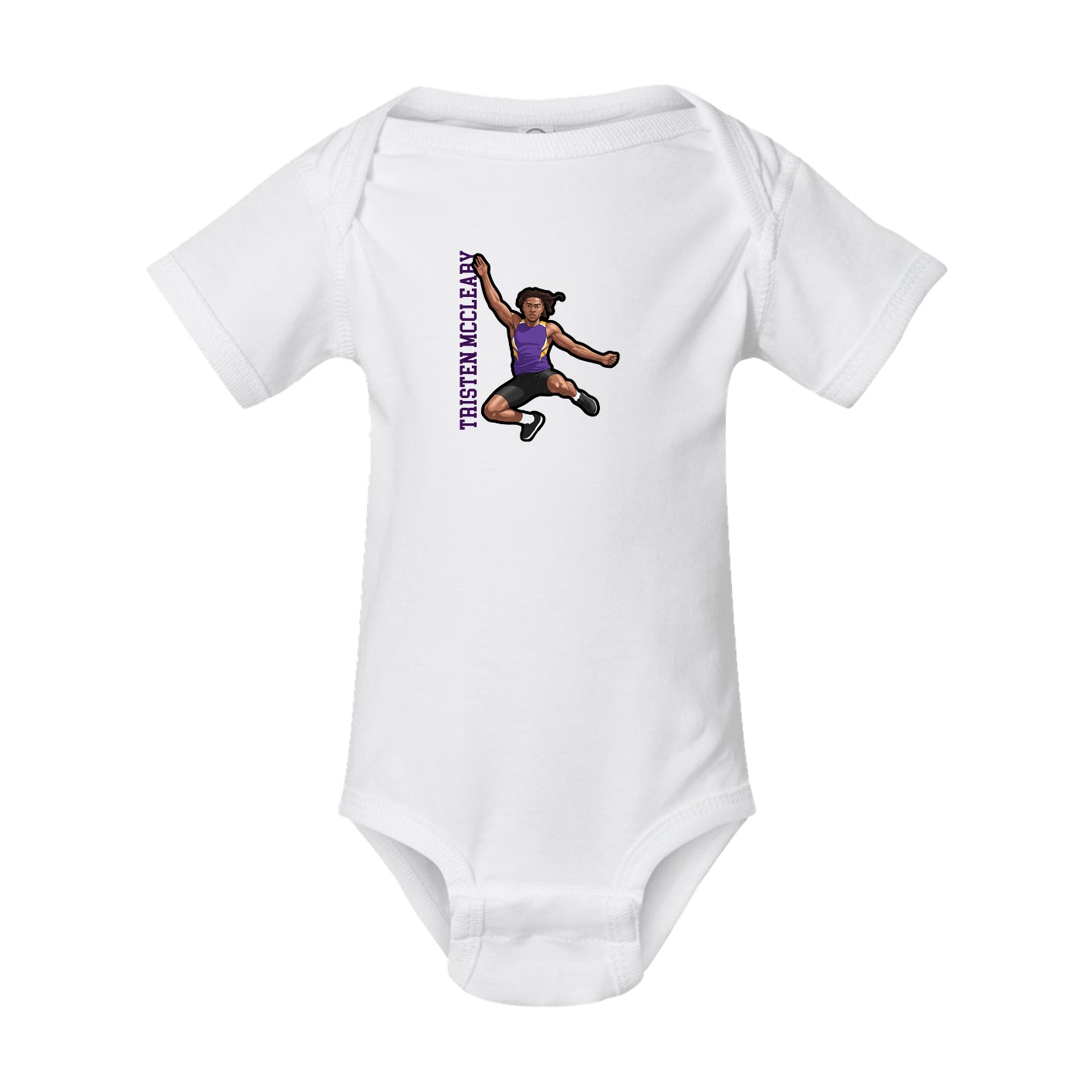 Baby Onesie — Name Vertical in White