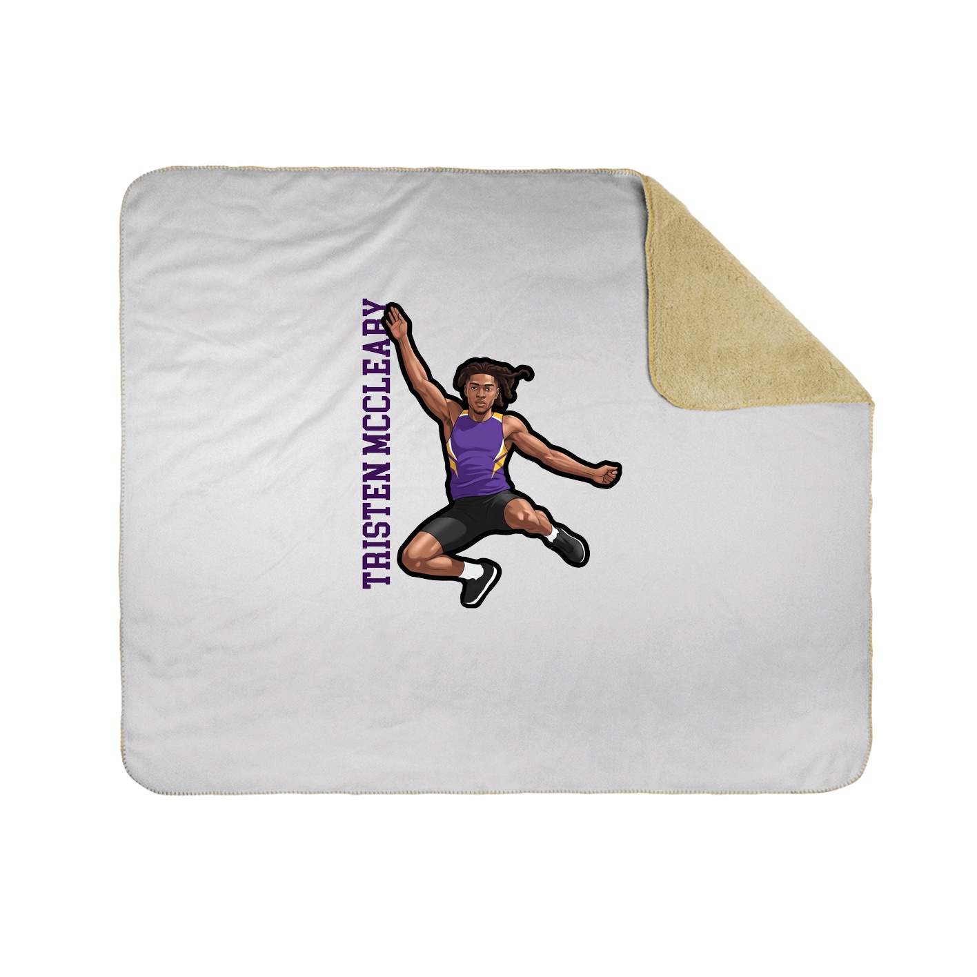 Throw Blanket — Name Vertical in White