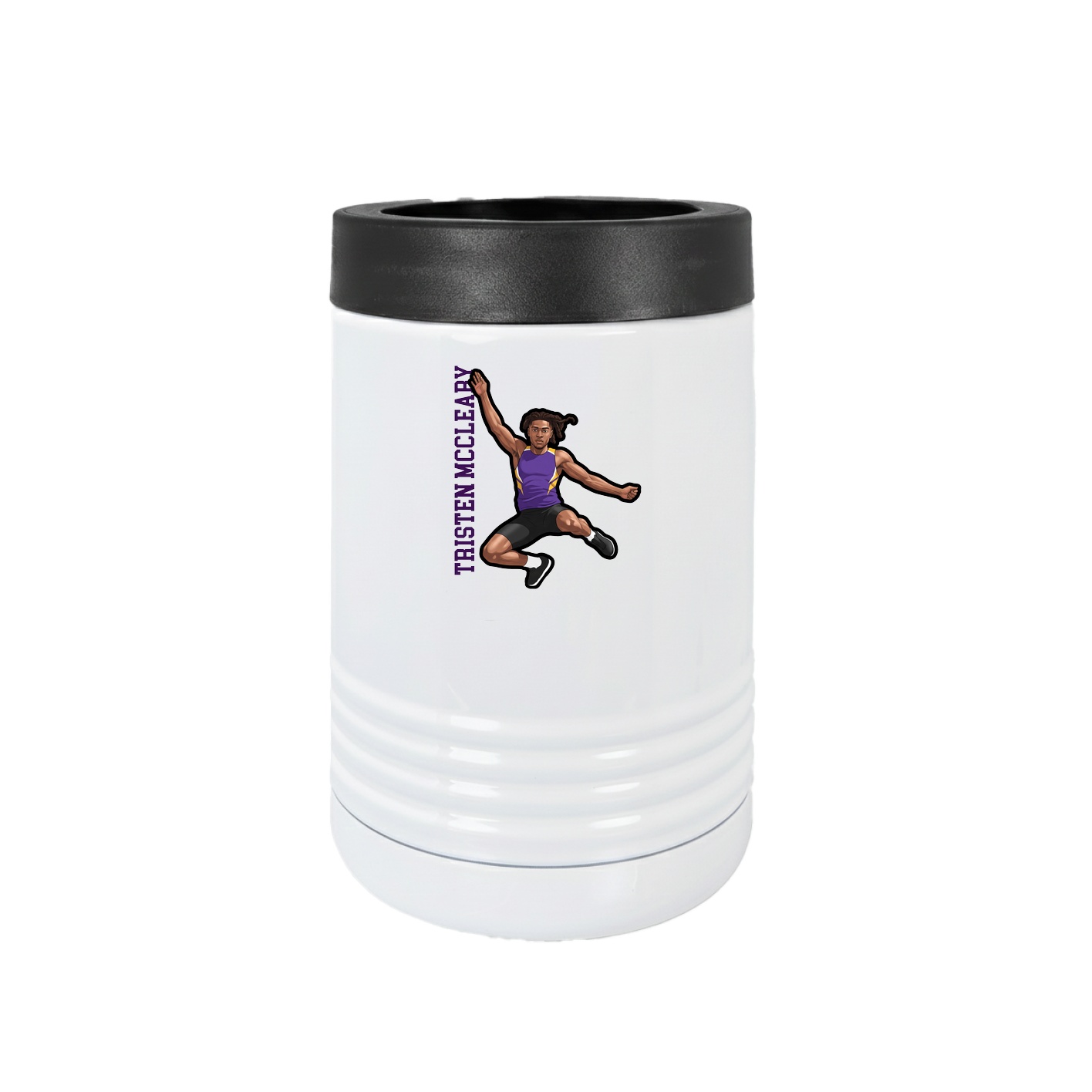 Beverage Holder — Name Vertical in White