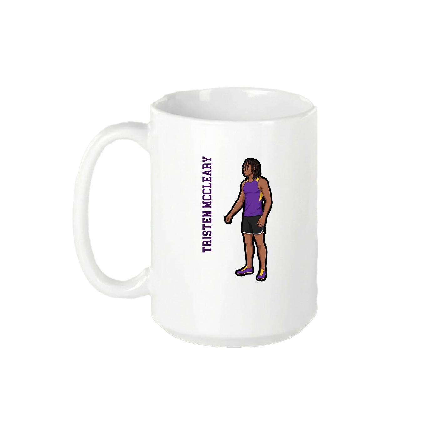 15oz Coffee Mug — Name Vertical in White