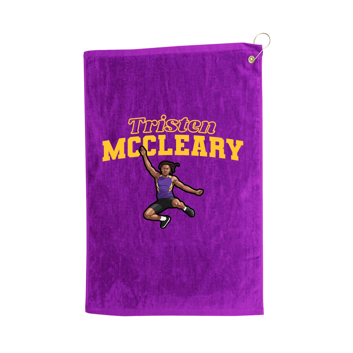 Golf Towel — Name Arch in Purple