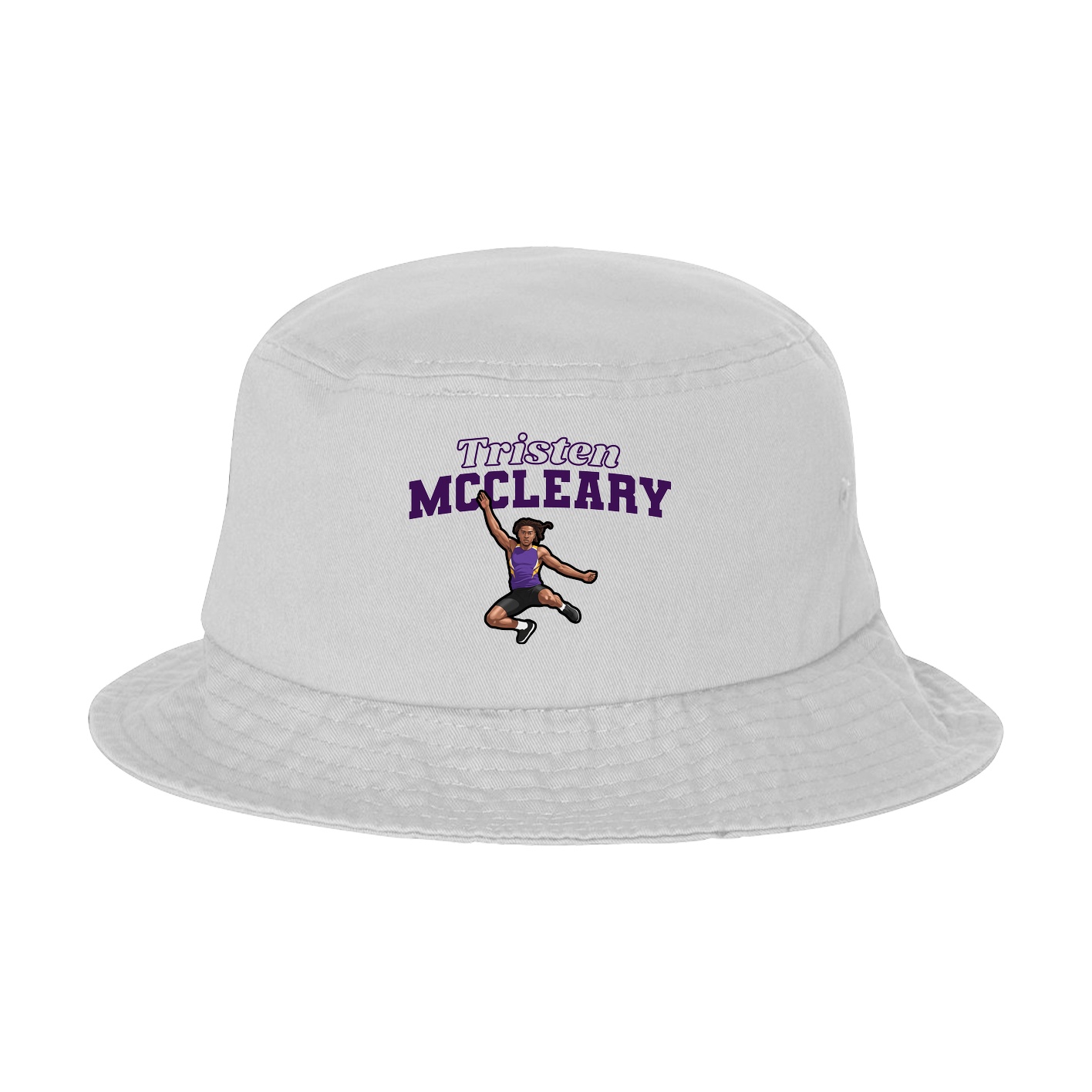 Bucket Cap — Name Arch in White
