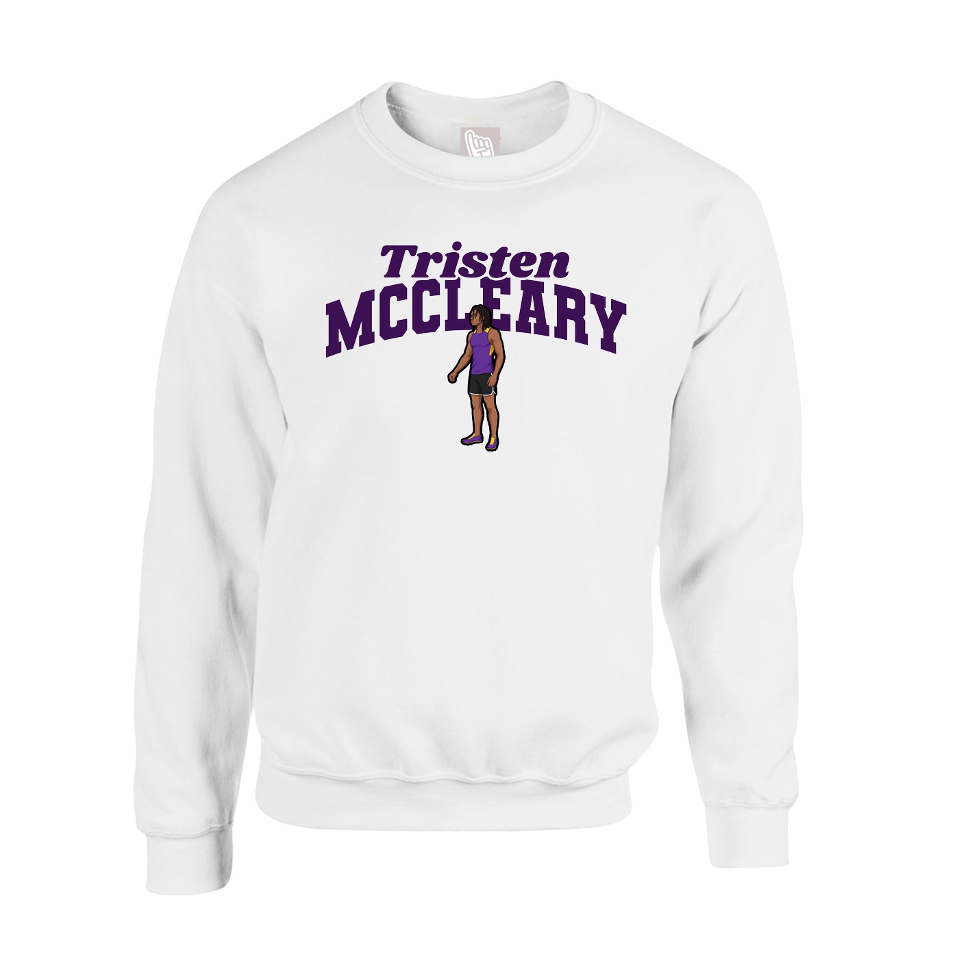 Fleece Crew — Signature Arch in White