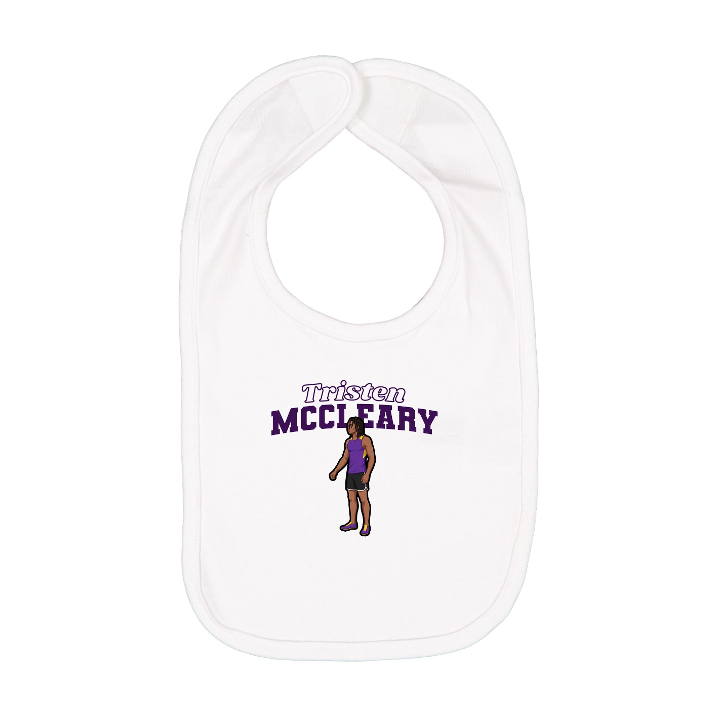 Infant Bib — Name Arch in White