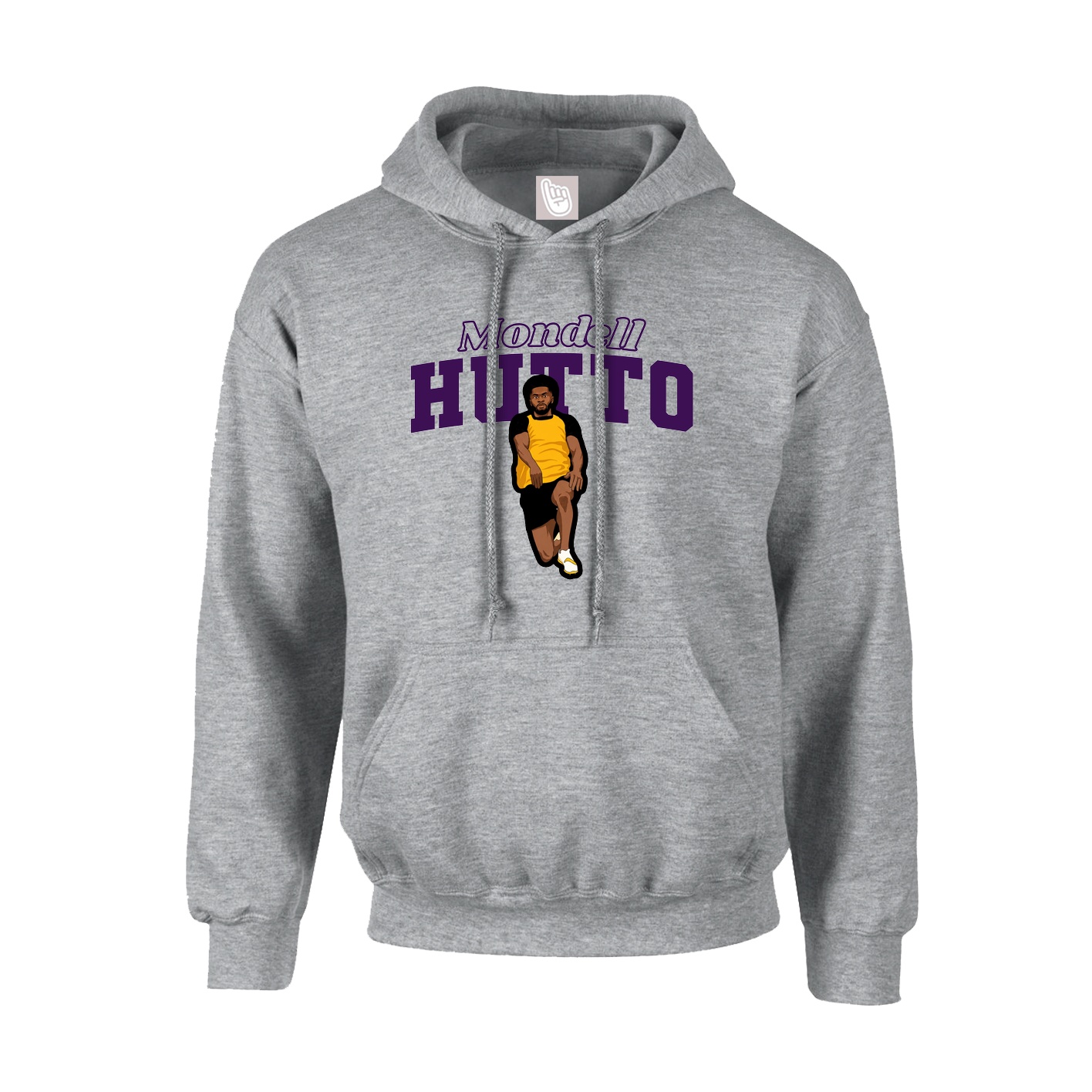 Youth Hoodie — Name Arch in Grey