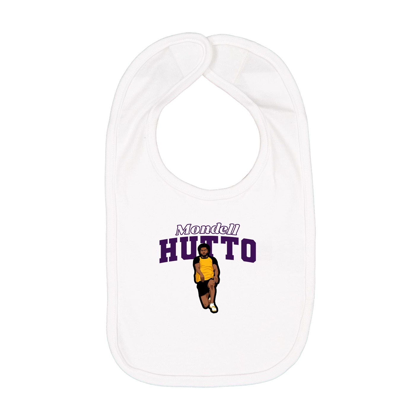 Infant Bib — Name Arch in White