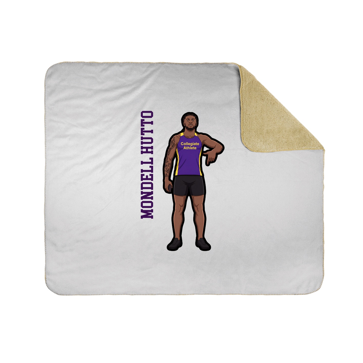 Throw Blanket — Name Vertical in White
