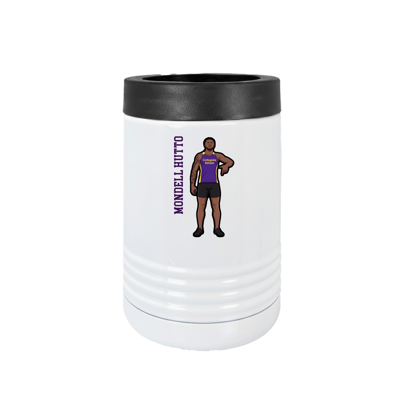 Beverage Holder — Name Vertical in White