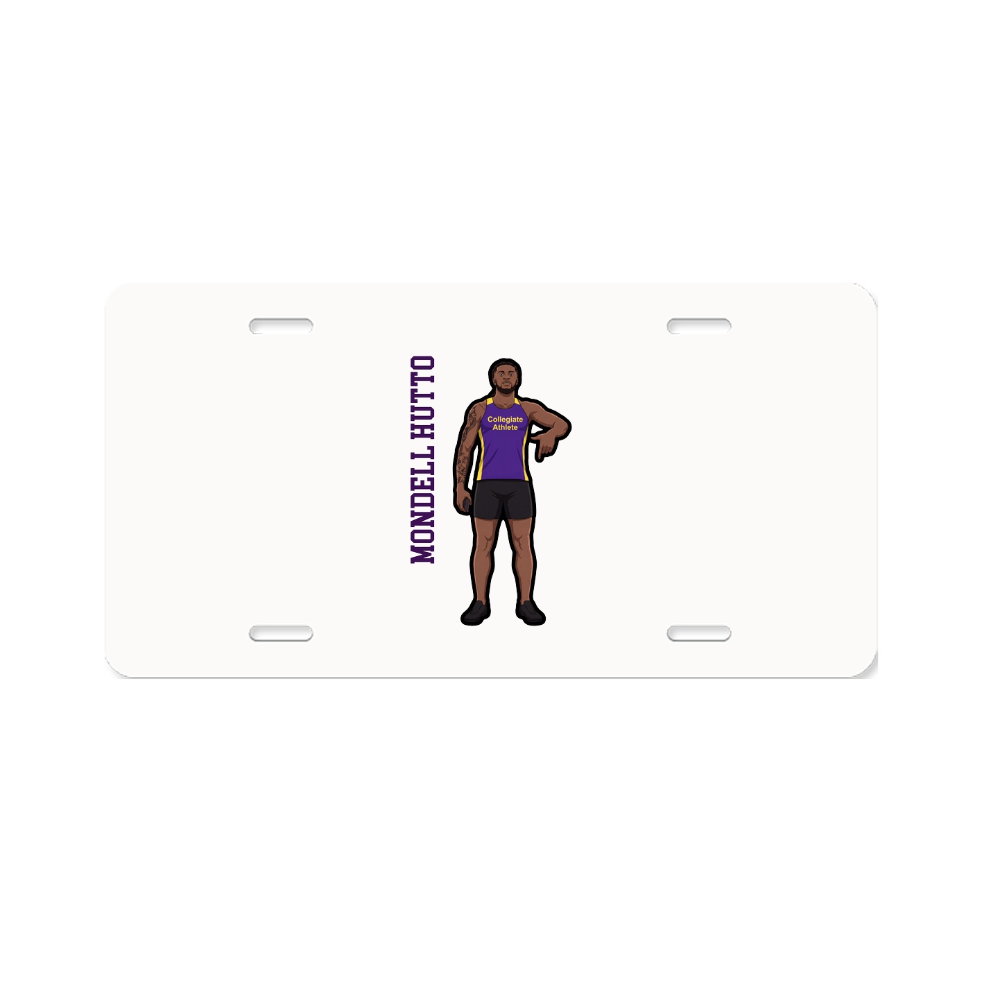 License Plate — Name Vertical in Classic
