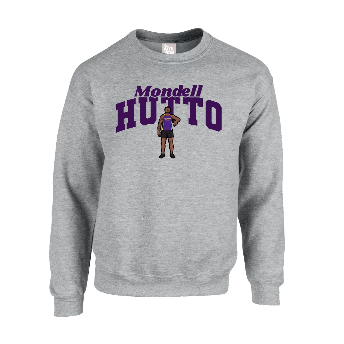 Fleece Crew — Signature Arch in Grey