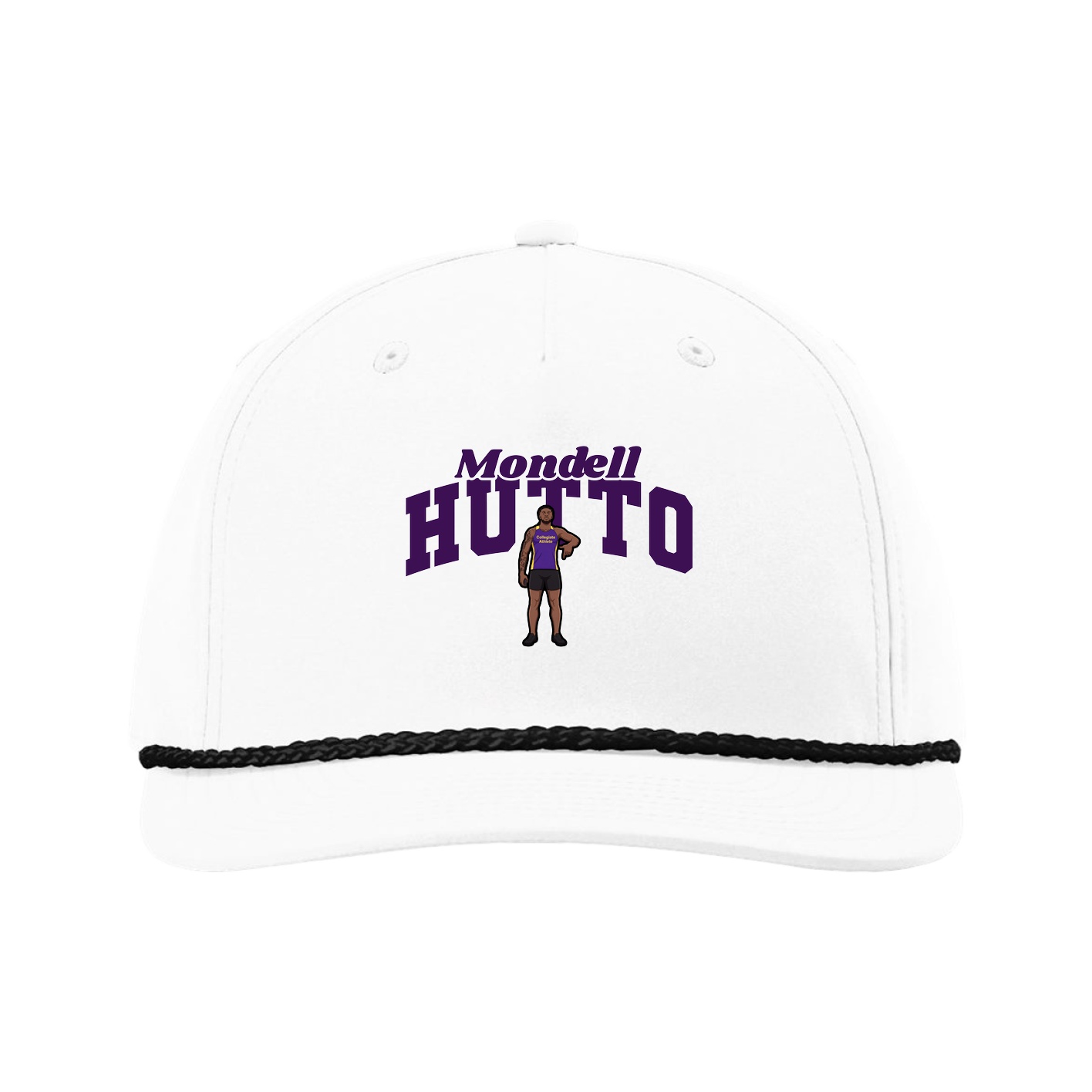 Five-Panel Classic Rope Cap — Signature Arch in White