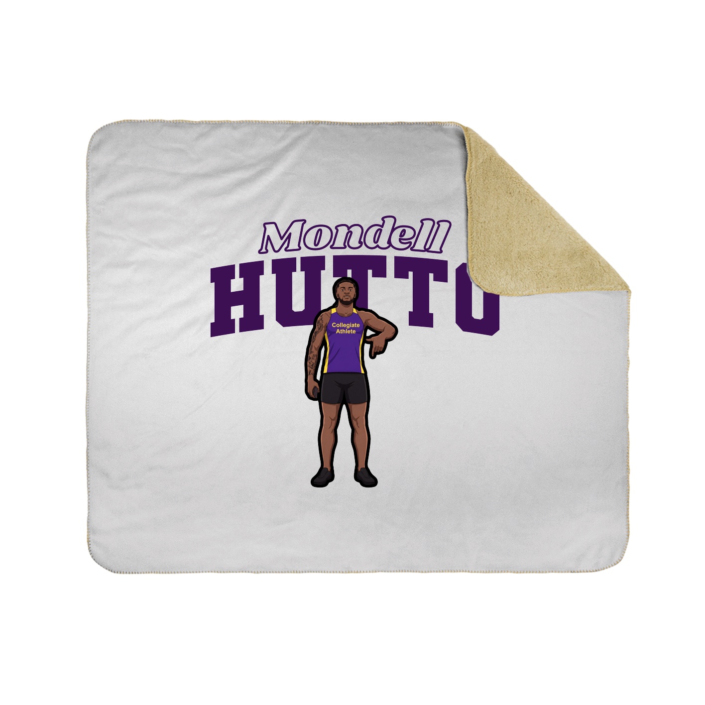 Throw Blanket — Name Arch in White